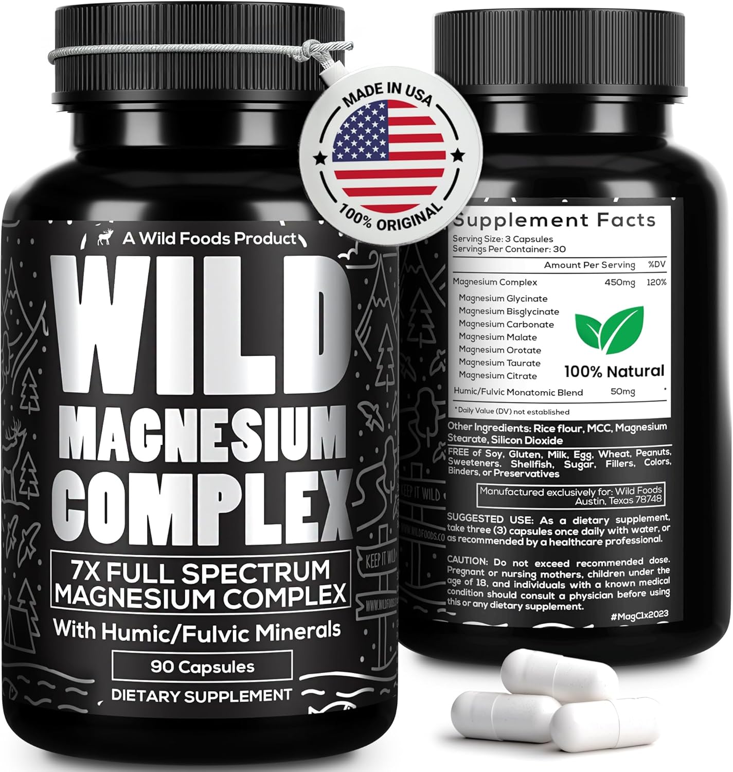 full-spectrum-magnesium-complex-supplement---7x-forms-90-capsules---high-absorption-500mg-mg-glycinate-bisglycinate-malate-orotate-citrate---wild-foods-1