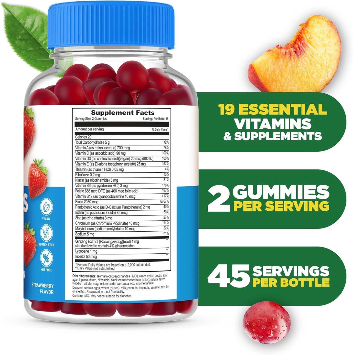 Sugar-Free Women's Multivitamin Gummies with Essential Vitamins and Minerals - 90 Count | Vitamin A, C, D, E, B6, B12, Biotin, Pantothenic Acid, Iodine, Zinc | Great-Tasting Dietary Supplement for Women - Espot.com.au