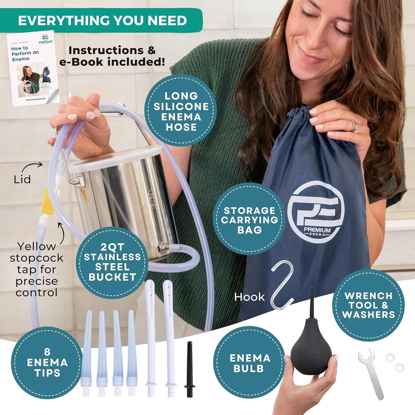 stainless-steel-enema-kit-with-silicone-hose-and-tips---2-quart-enema-bucket-for-colon-cleanse-and-detox---coffee-water-enema-for-men-and-women-3