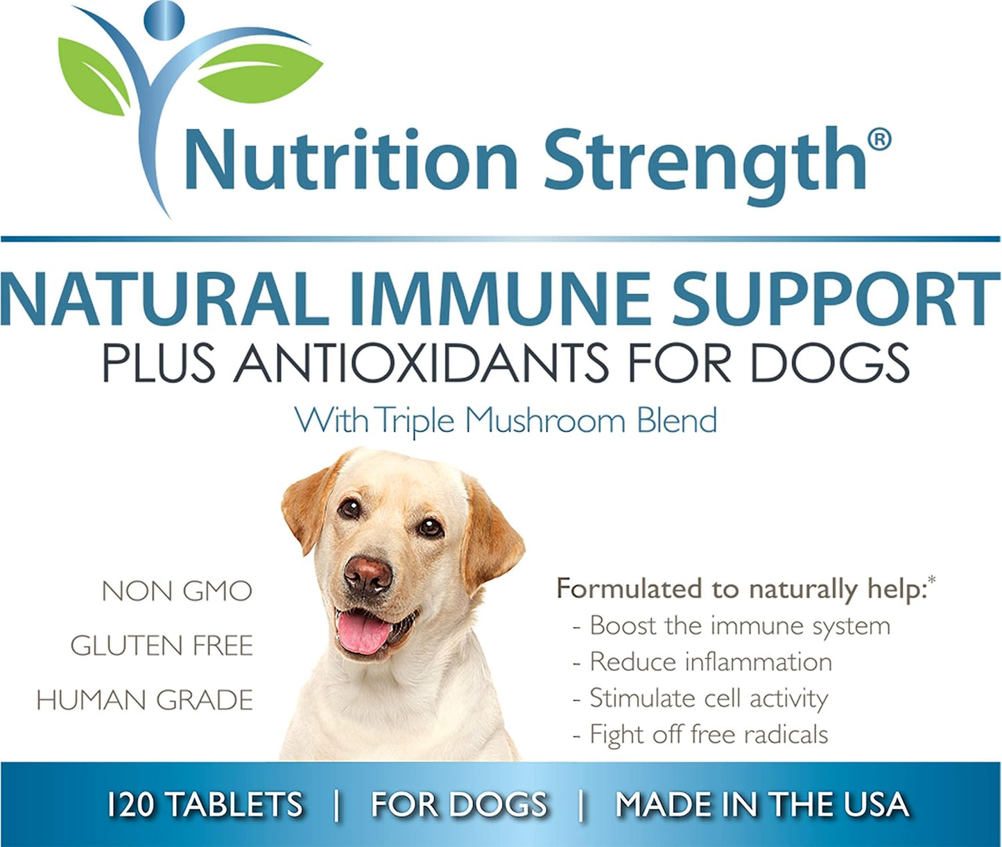 Dog Immune Support with Antioxidants, Mushrooms, CoQ10 - 120 Chewable Tablets for Nutritional Strength - Espot.com.au