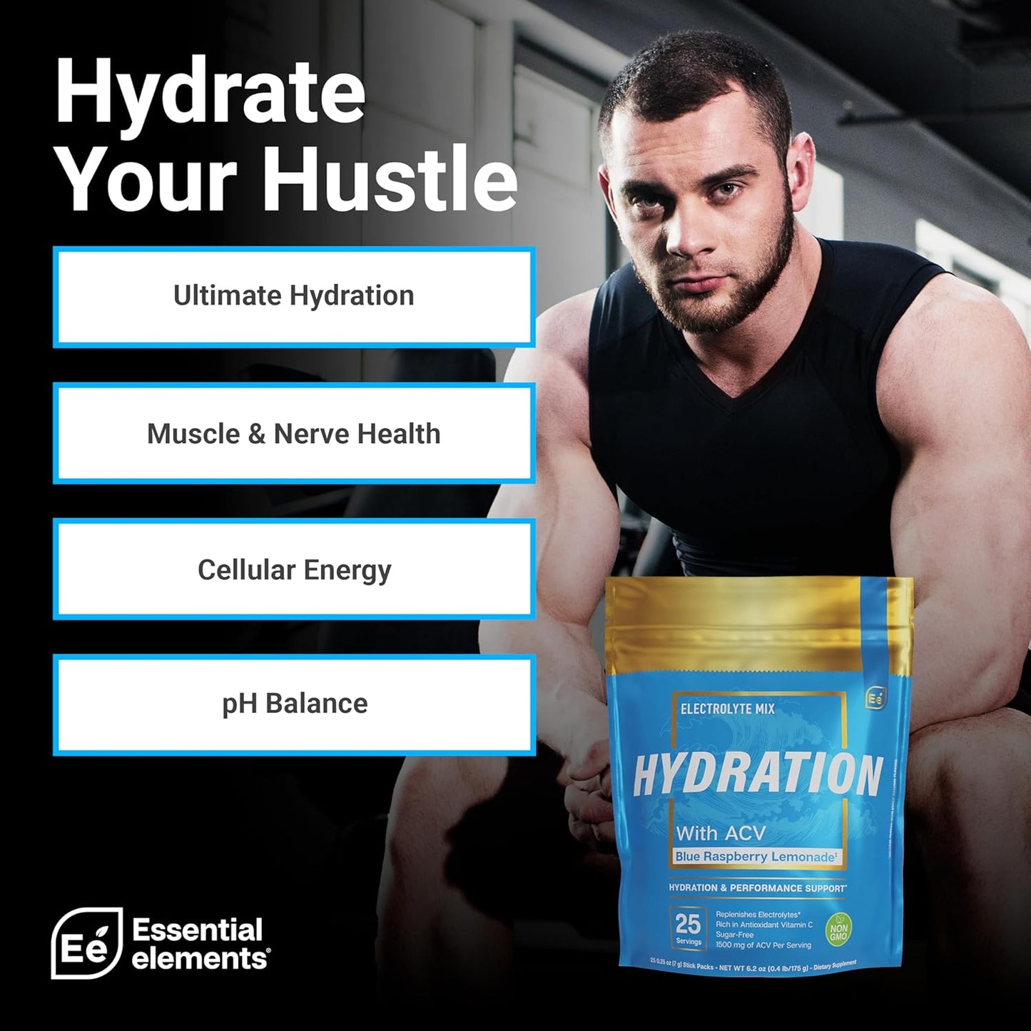 blue-raspberry-electrolyte-powder-packets---sugar-free-hydration-drink-with-apple-cider-vinegar-vitamin-c---25-stick-packs-of-electrolytes-powder---essential-elements-hydration-pack-3