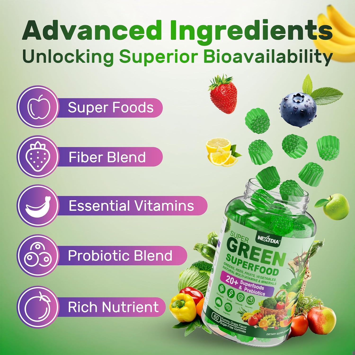 nextdia-super-greens-gummies-superfood-powder-alternative-with-spirulina-chlorella-prebiotic-fiber-probiotic-fruit-veggie-daily-greens-vegetable-for-digestive-gut-health-immunity-focus-120-count-8