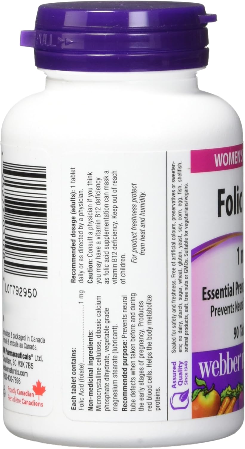 webber-naturals-folic-acid-supplement---1-mg-90-tablets-for-supporting-overall-health-and-wellness-4