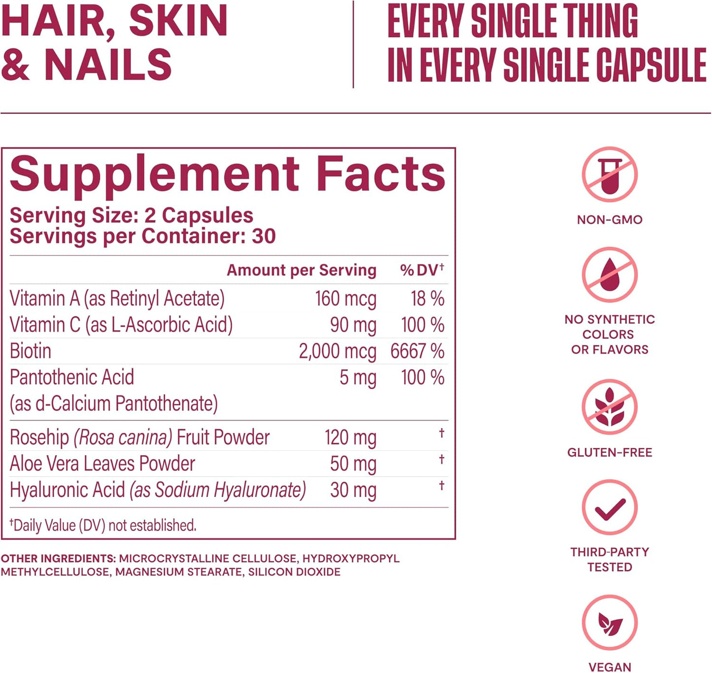 hair-skin-nails-supplement---supports-hydration-strength-and-health---biotin-2000mcg-vitamin-a-c-hyaluronic-acid---vegan-non-gmo---60-capsules-8