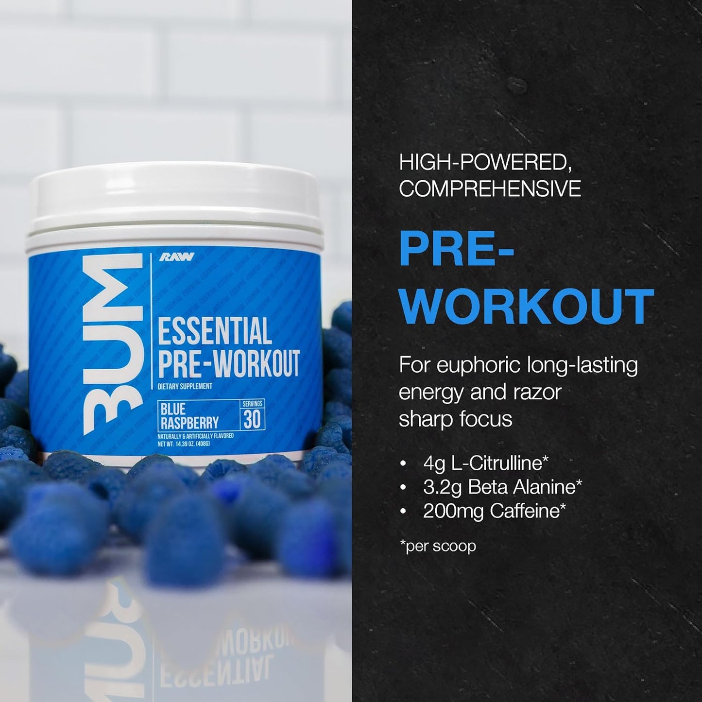 Whey Isolate Protein & Pre-Workout Bundle (Vanilla Oatmeal Cookie & Blue Raspberry) - Chris Bumstead Sports Nutrition for Men & Women - Espot.com.au