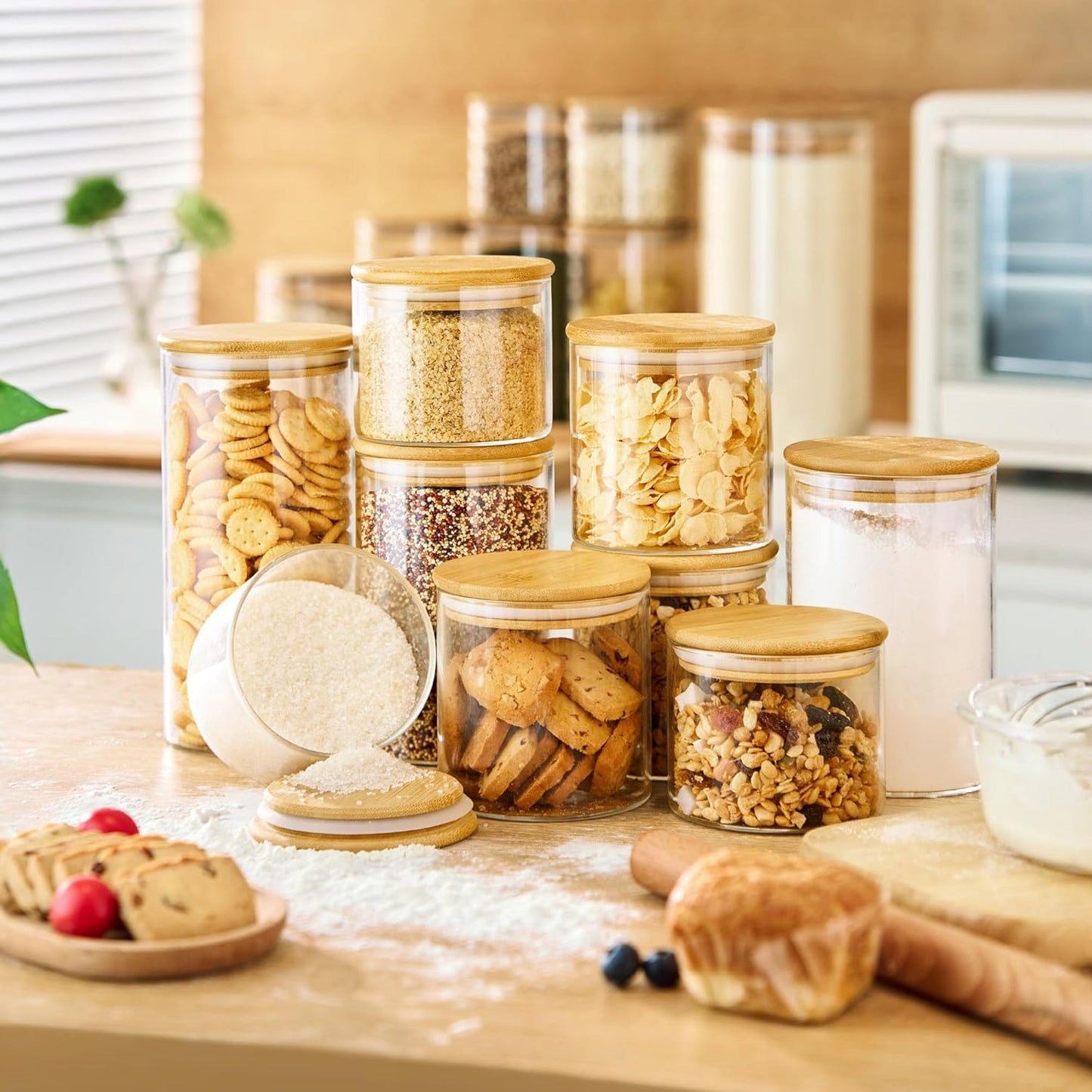 set-of-2-extra-large-glass-storage-containers-with-airtight-bamboo-lids---132-floz-perfect-for-flour-sugar-cereal-pasta-rice-coffee---big-food-storage-jars-7