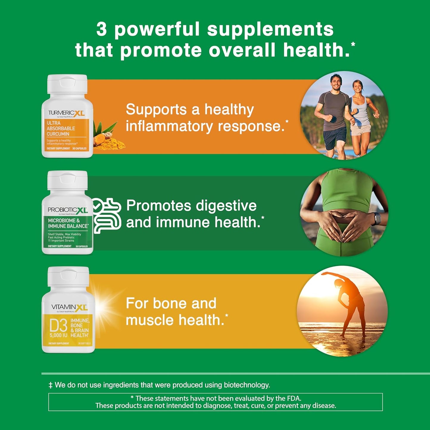 Triple Power Immune Support Bundle - OmegaXL TrioXL with TumericXL, VitaminXL D3 & ProbioticXL, Gluten-Free Immune Boosters, 90 Capsules Total - Espot.com.au