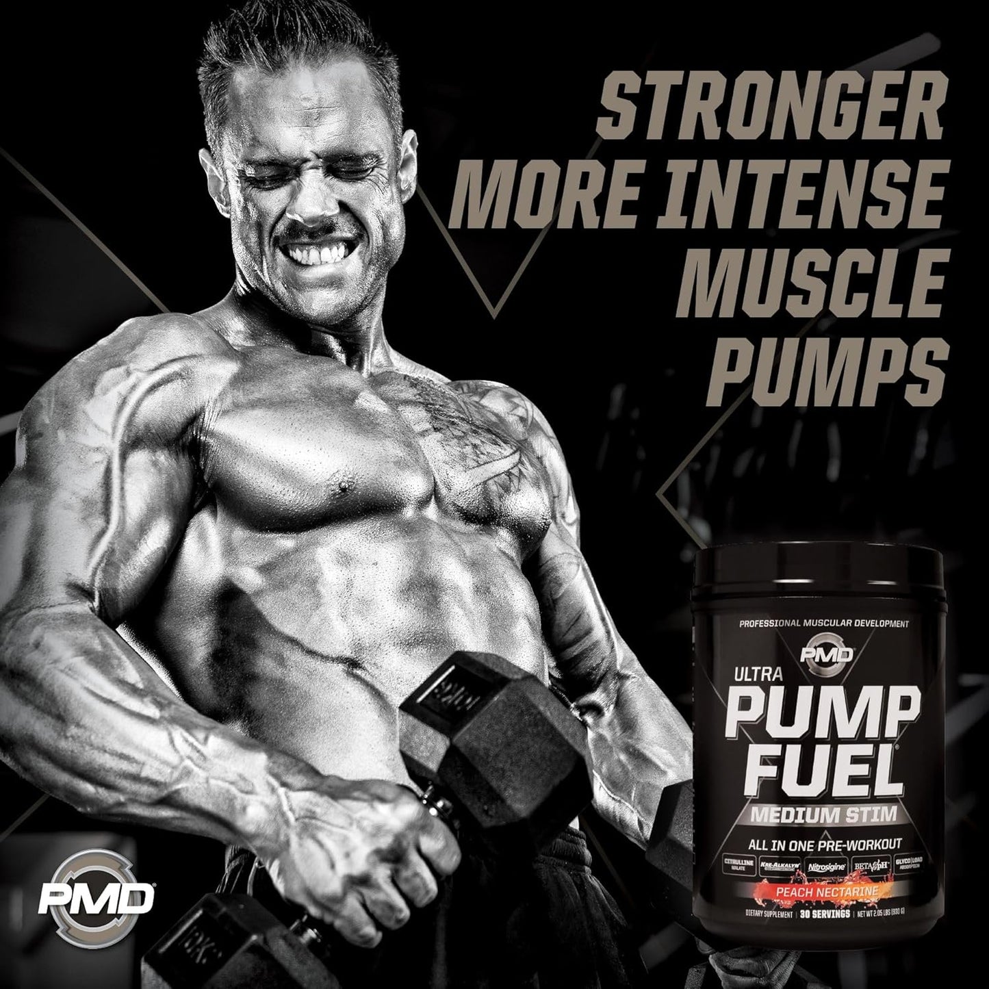 pmd-sports-ultra-pump-fuel-pre-workout-drink-mix-peach-nectarine---30-servings---energy-strength-endurance-recovery---carbohydrates-amino-energy-3