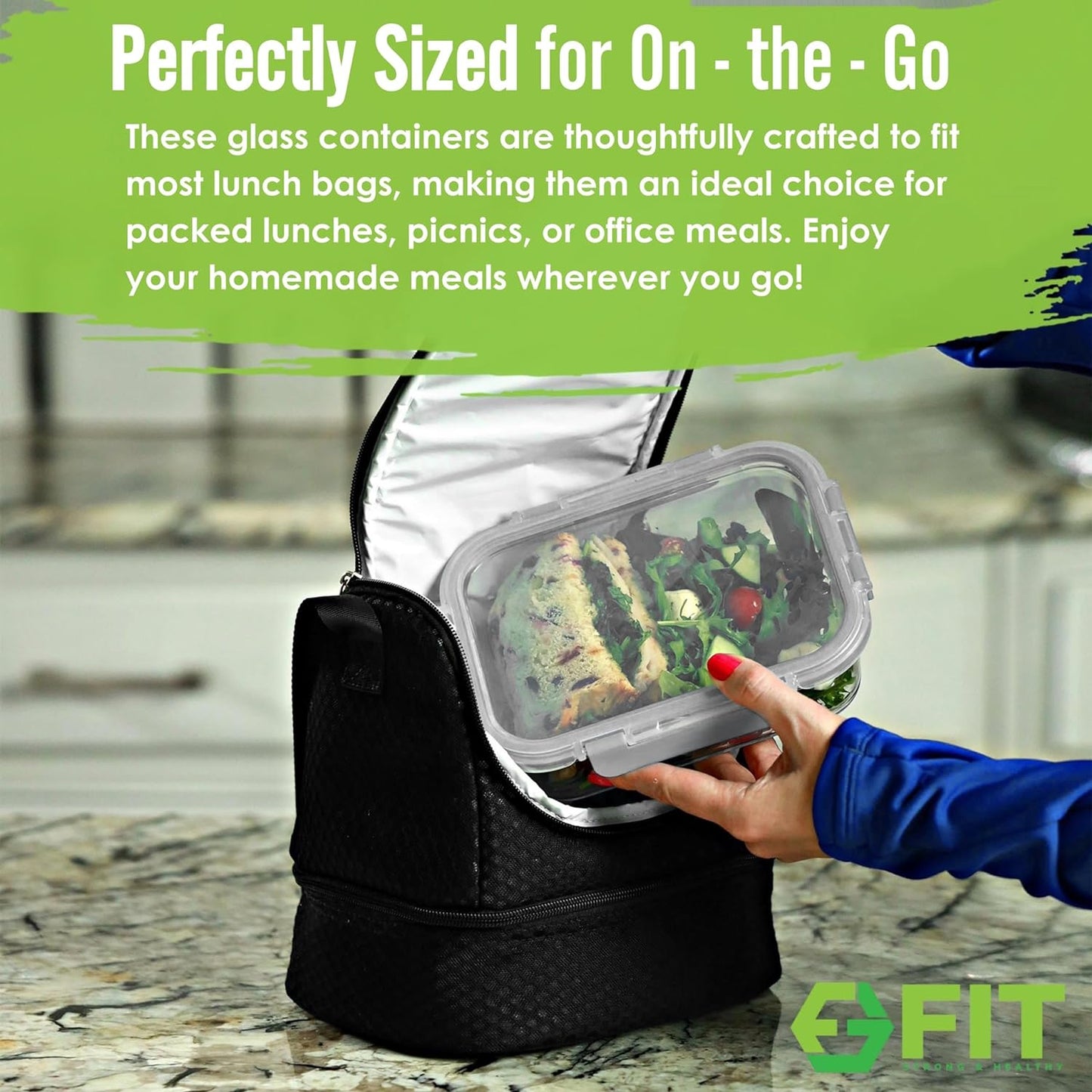 fit-strong-healthy-glass-meal-prep-containers---2-3-compartments-portion-control-lunch-container-set---food-storage-airtight-lids-oven-freezer-safe---leak-proof-bento-box-32-oz-gray---4-pack-6