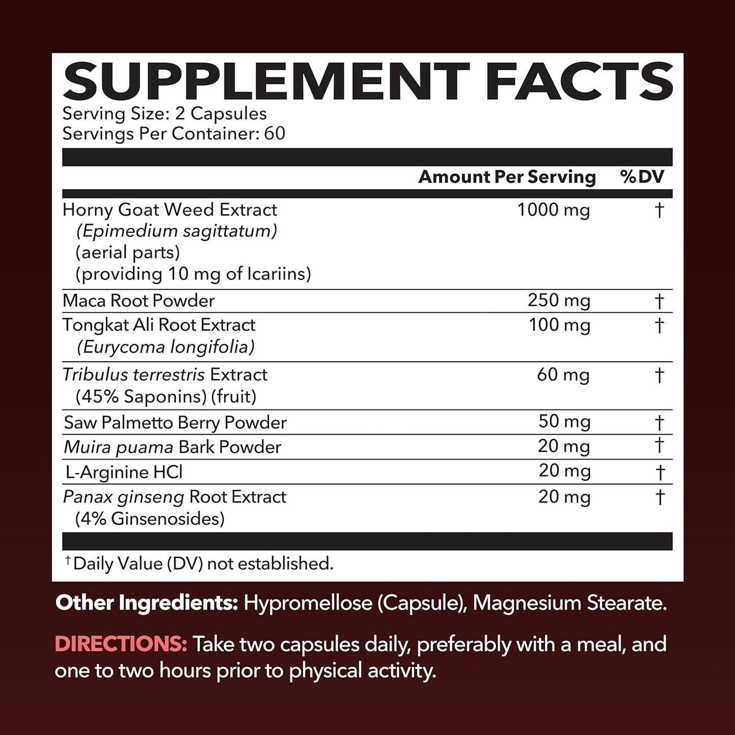 Extra Strength Horny Goat Weed Capsules for Men & Women - Boost Performance & Energy with Tongkat Ali, Muira Puama, Saw Palmetto - 2 Month Supply - Espot.com.au