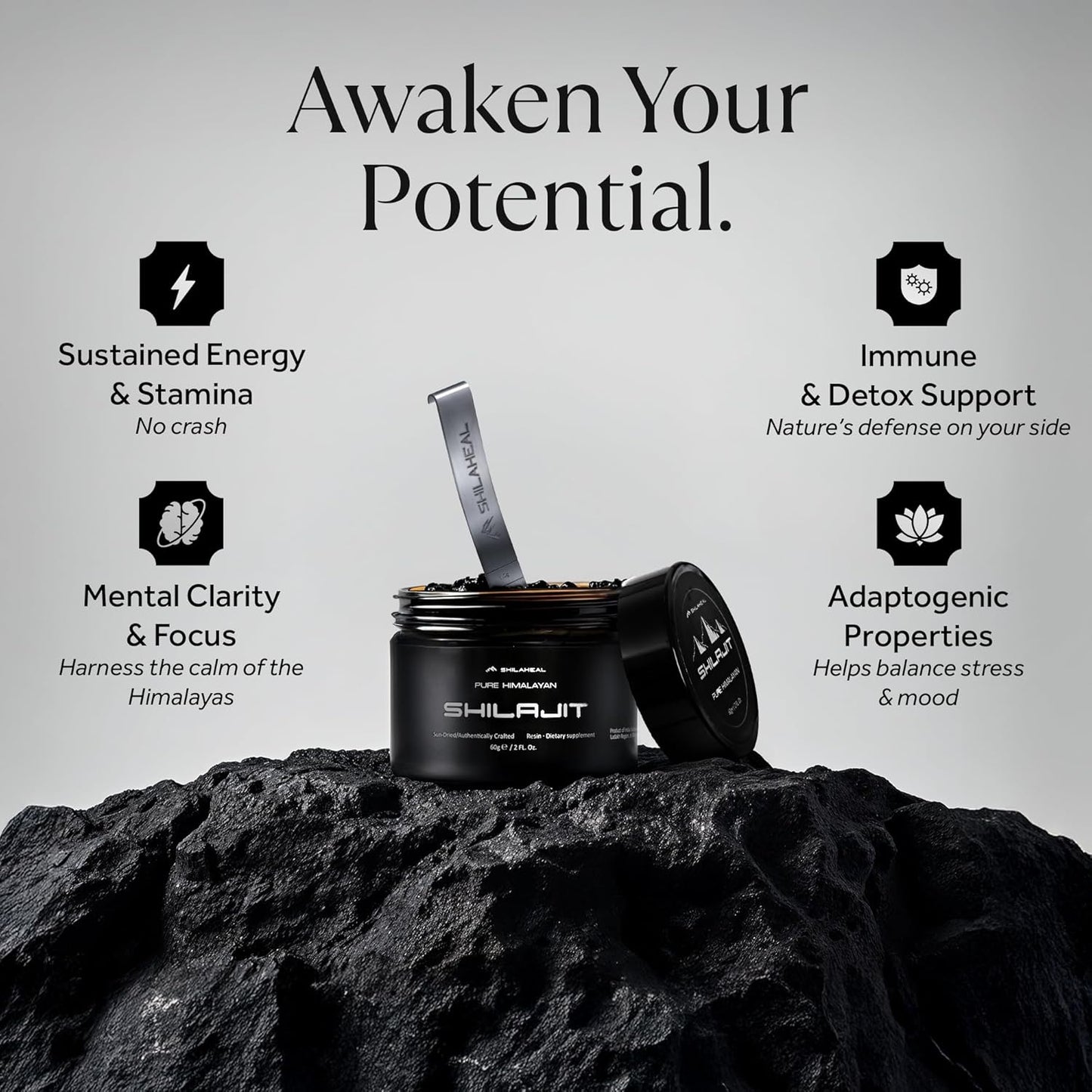 100% Natural Shilajit Resin from Ladakh, Himalayas | Stamina and Energy Boost | Immune Support | 78%+ Fulvic Acid | 85+ Trace Minerals | 4-Month Supply - Espot.com.au