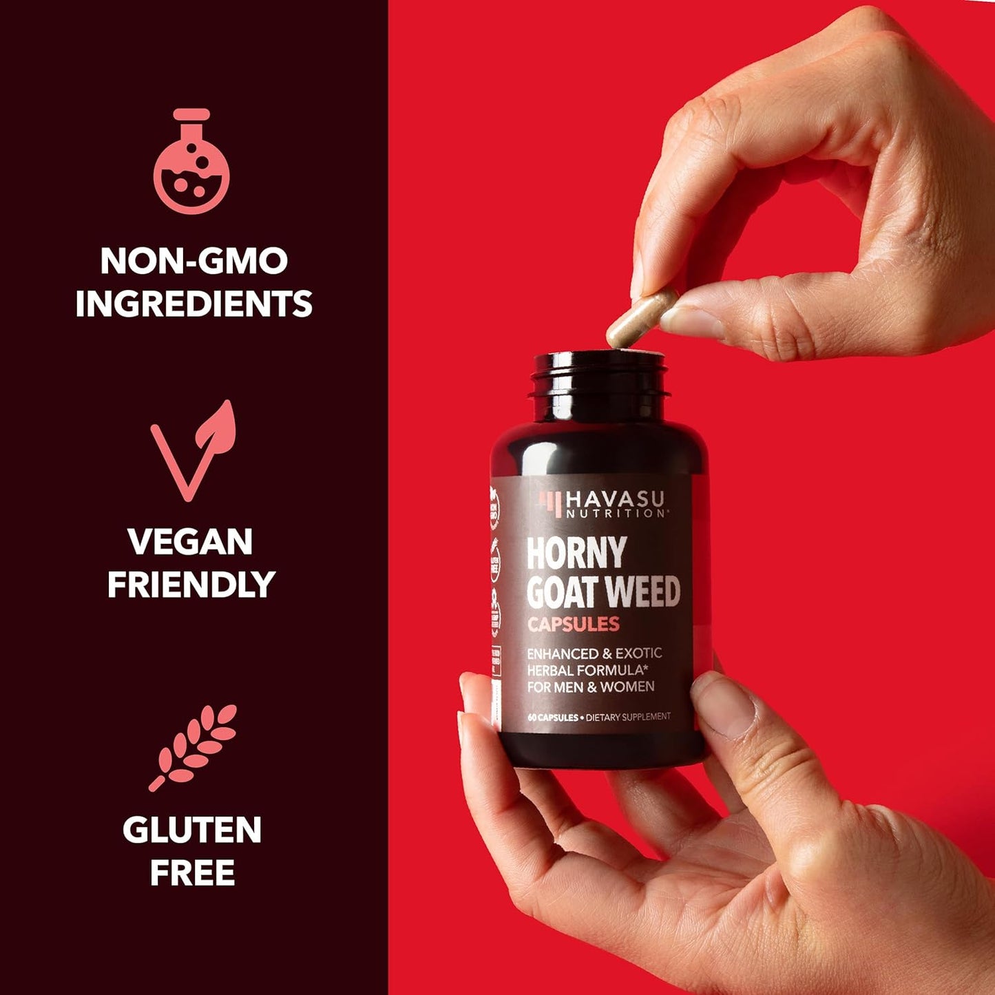 Extra Strength Horny Goat Weed Capsules for Men & Women - Boost Performance & Energy with Tongkat Ali, Muira Puama, Saw Palmetto - 2 Month Supply - Espot.com.au