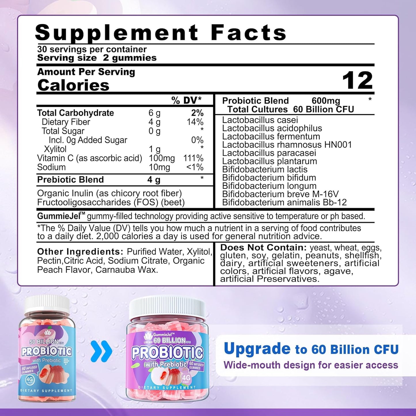 envydeal-probiotic-gummies-with-prebiotics-fiber---peach-flavor-for-digestive-health---60-billion-cfu-11-strains---supports-constipation-diarrhea-gas-bloating---sugar-free-for-women-men-2
