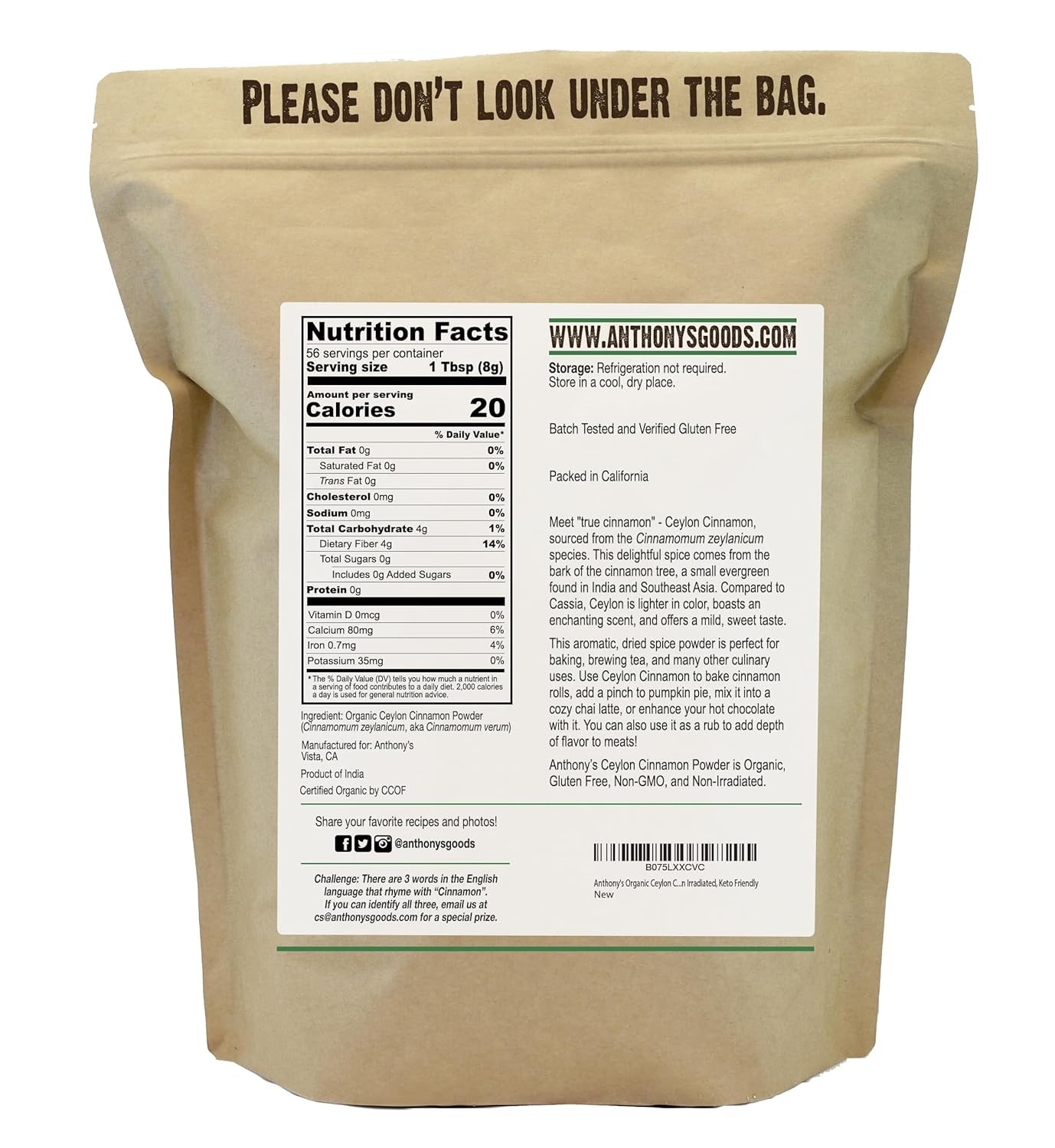 1-lb-anthonys-organic-ceylon-cinnamon-powder---ground-gluten-free-non-irradiated-non-gmo-keto-friendly---premium-quality-2