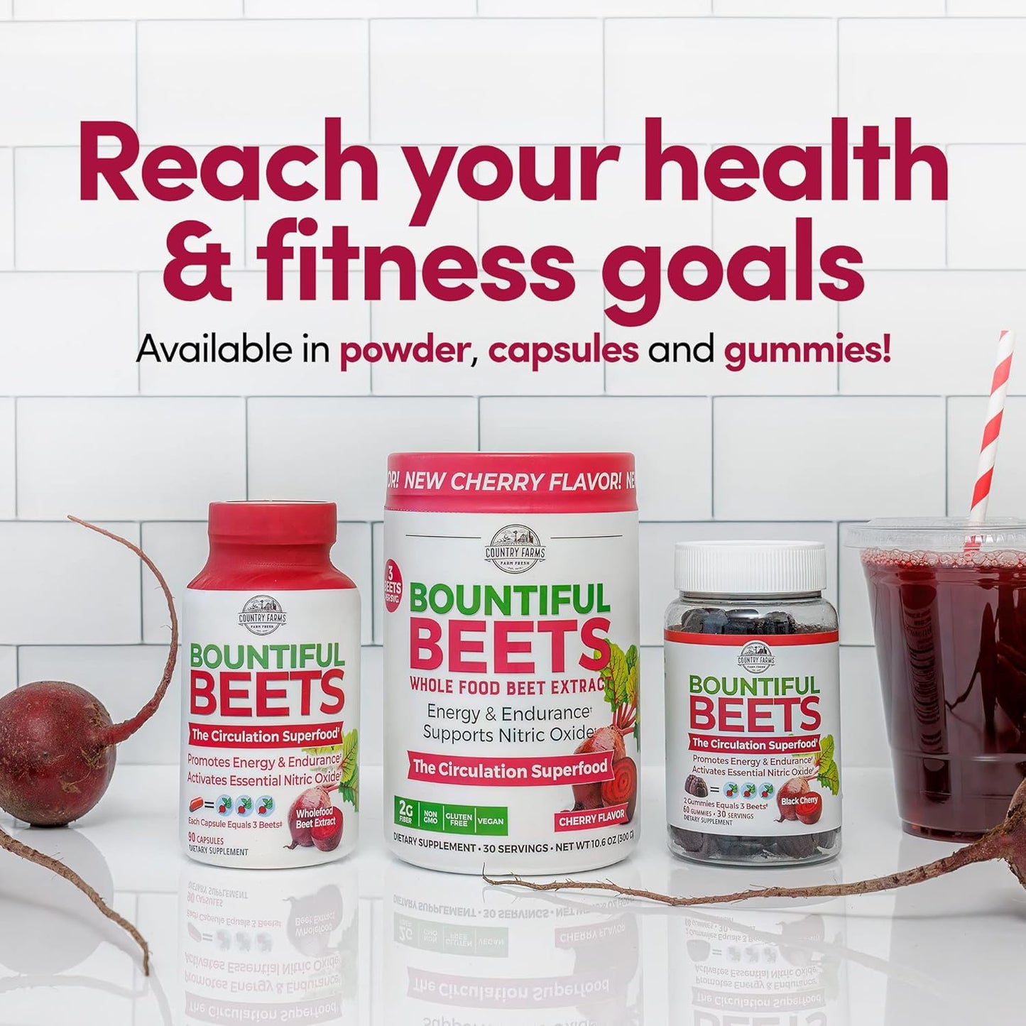 country-farms-cherry-flavored-beet-powder---natural-nitric-oxide-booster-for-healthy-circulation-and-energy---wholefood-extract-superfood-with-60-servings-6