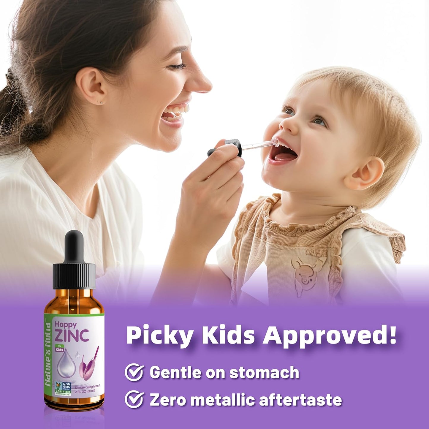 Premium Liquid Zinc for Babies, Children & Kids - TRAACS Chelate, High Bioavailability - Non-GMO, Kosher - 2 Fl. Oz - Espot.com.au