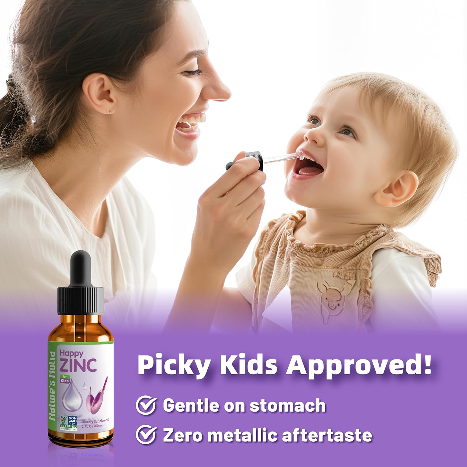 Premium Liquid Zinc for Babies, Children & Kids - TRAACS Chelate, High Bioavailability - Non-GMO, Kosher - 2 Fl. Oz - Espot.com.au