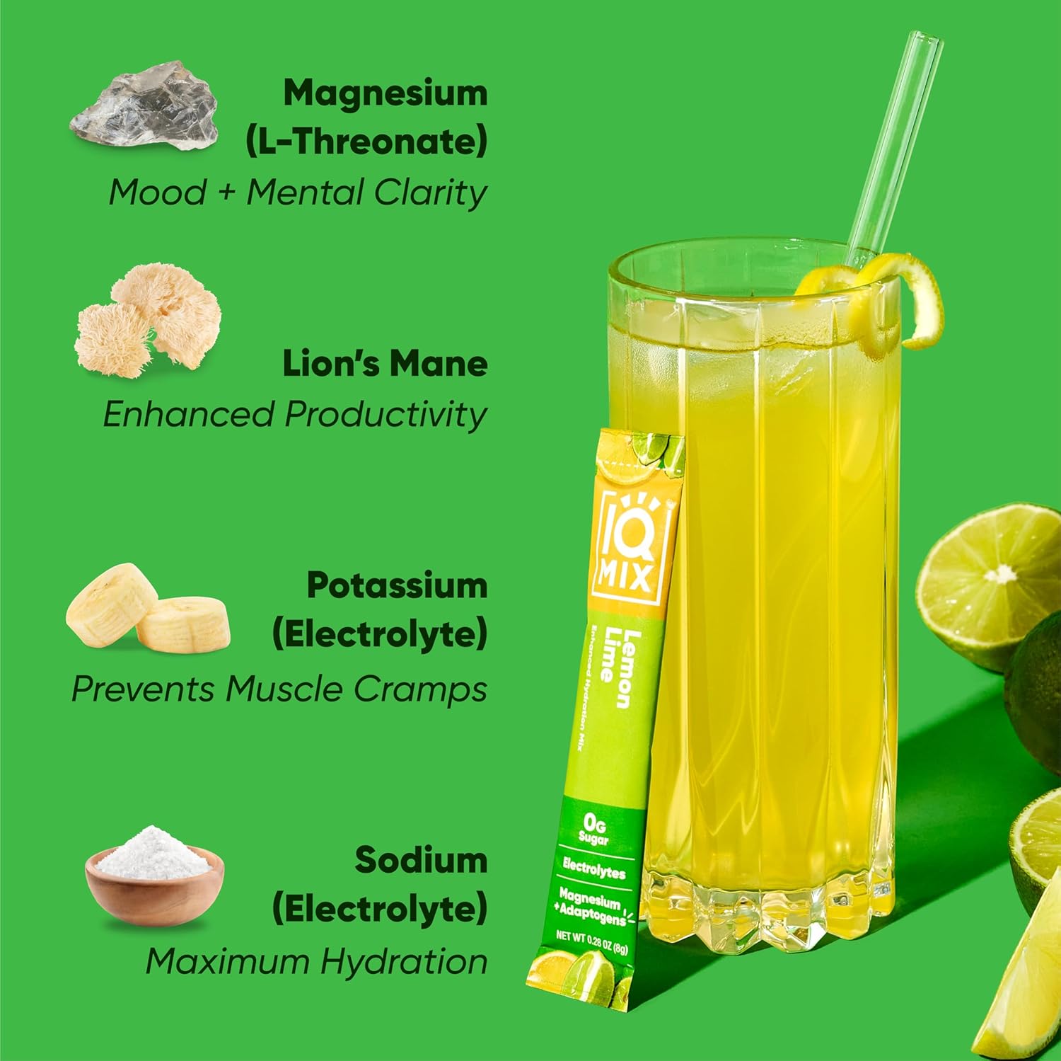 iqbar-iqmix-electrolyte-powder-packets---sugar-free-hydration-drink-mix-with-keto-electrolytes-lions-mane-magnesium-and-potassium---lemon-lime-flavor-20-pack-6