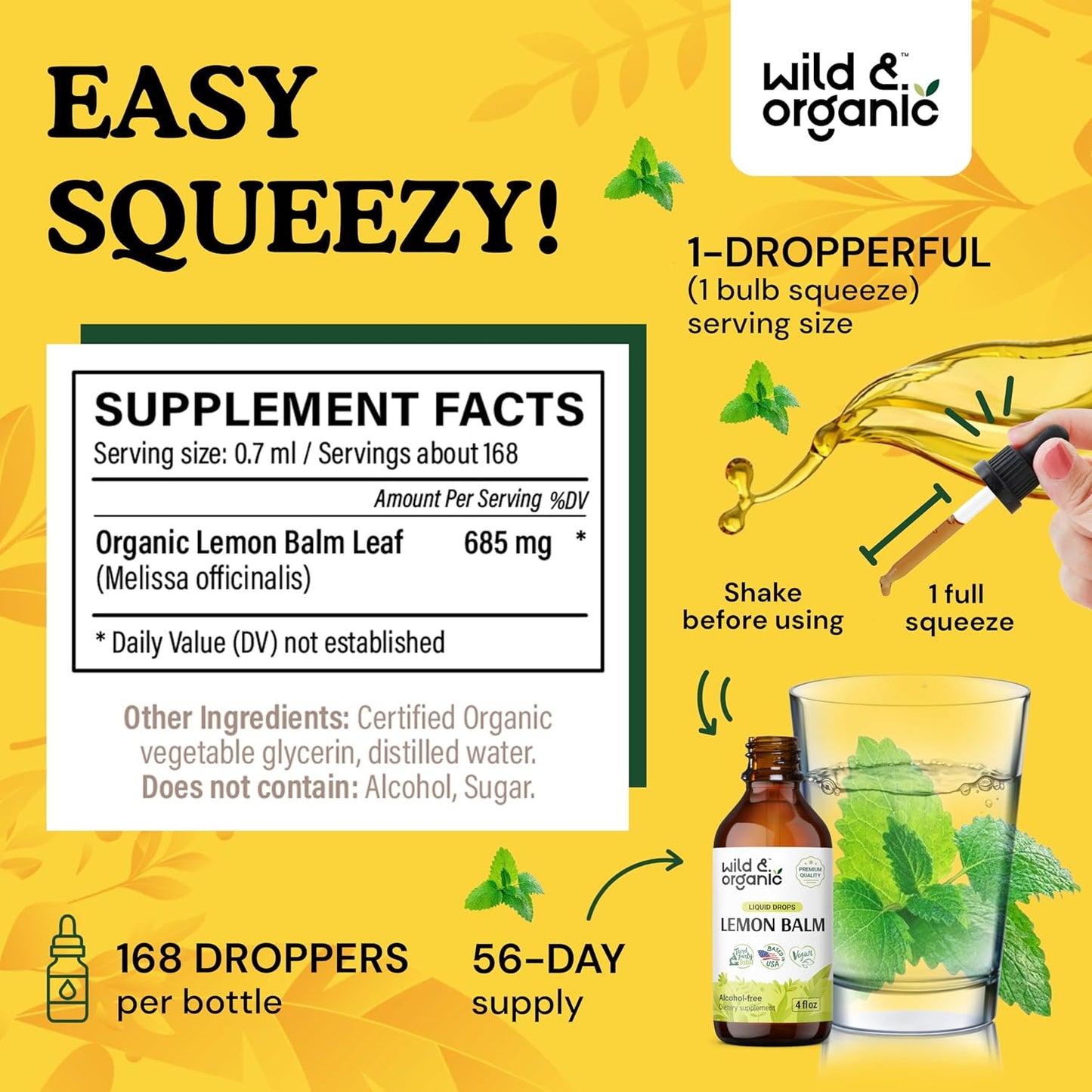 4 fl oz Wild Lemon Balm & Motherwort Tincture - Organic and Natural Blend - Espot.com.au