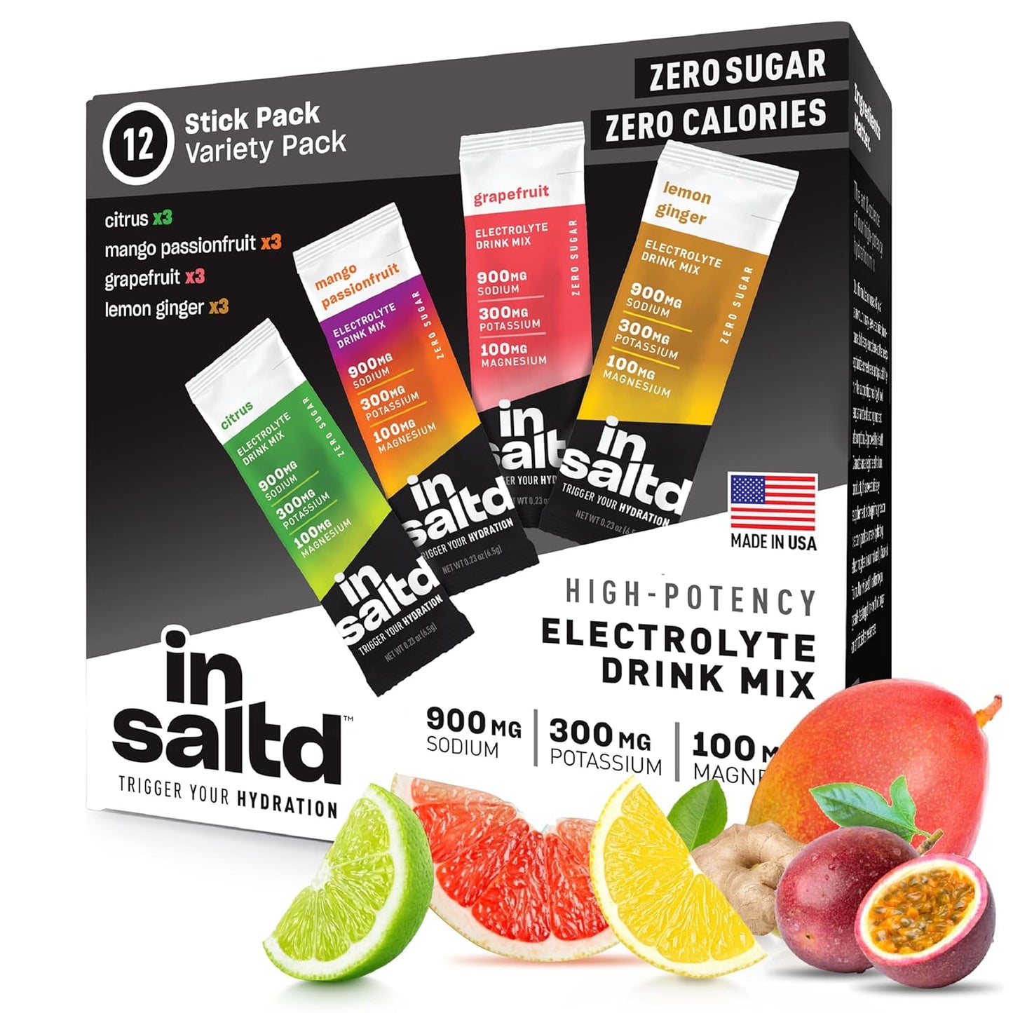 Sugar Free Electrolyte Powder Packets for High-Potency Hydration | No Stevia Aftertaste | Keto & Intermittent Fasting Drink Mix | 12 Pack (Variety) - Espot.com.au