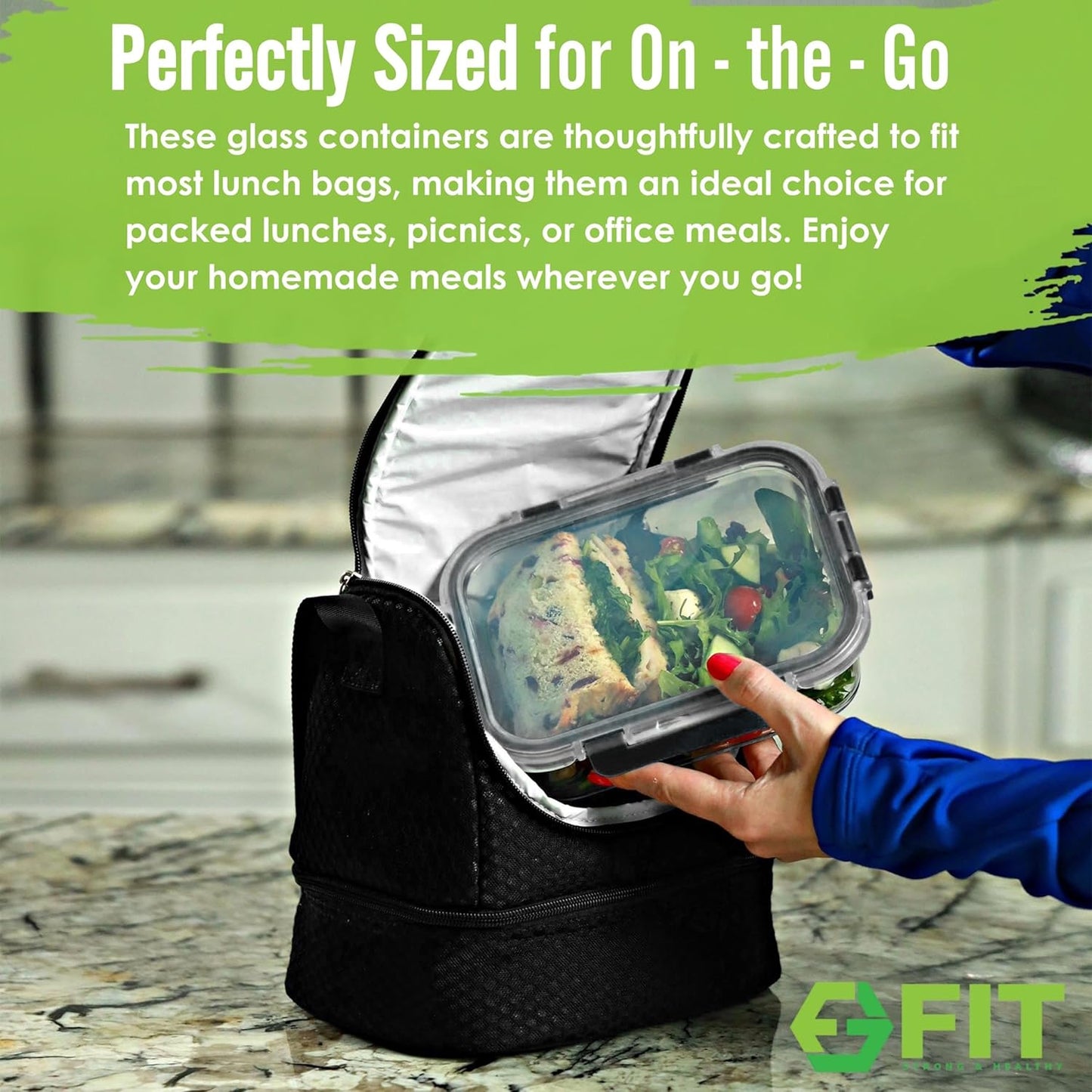 fit-strong-healthy-glass-meal-prep-containers---portion-control-lunch-container-airtight-lids---oven-freezer-safe---leak-proof-bento-box---35-oz---black---3-pack---1-2-3-compartments-6