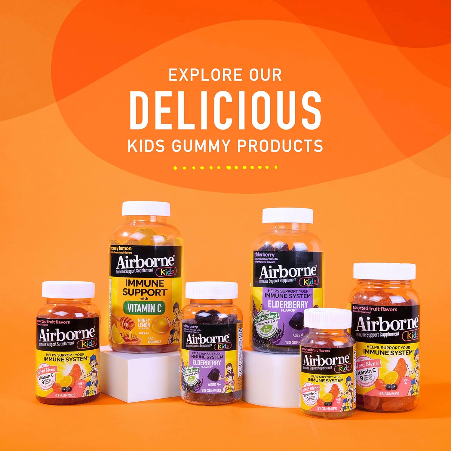 Children's Immune Support Gummies with Elderberry, Zinc, Vitamin C, D & E - 130 Elderberry Flavored Gummies - Espot.com.au