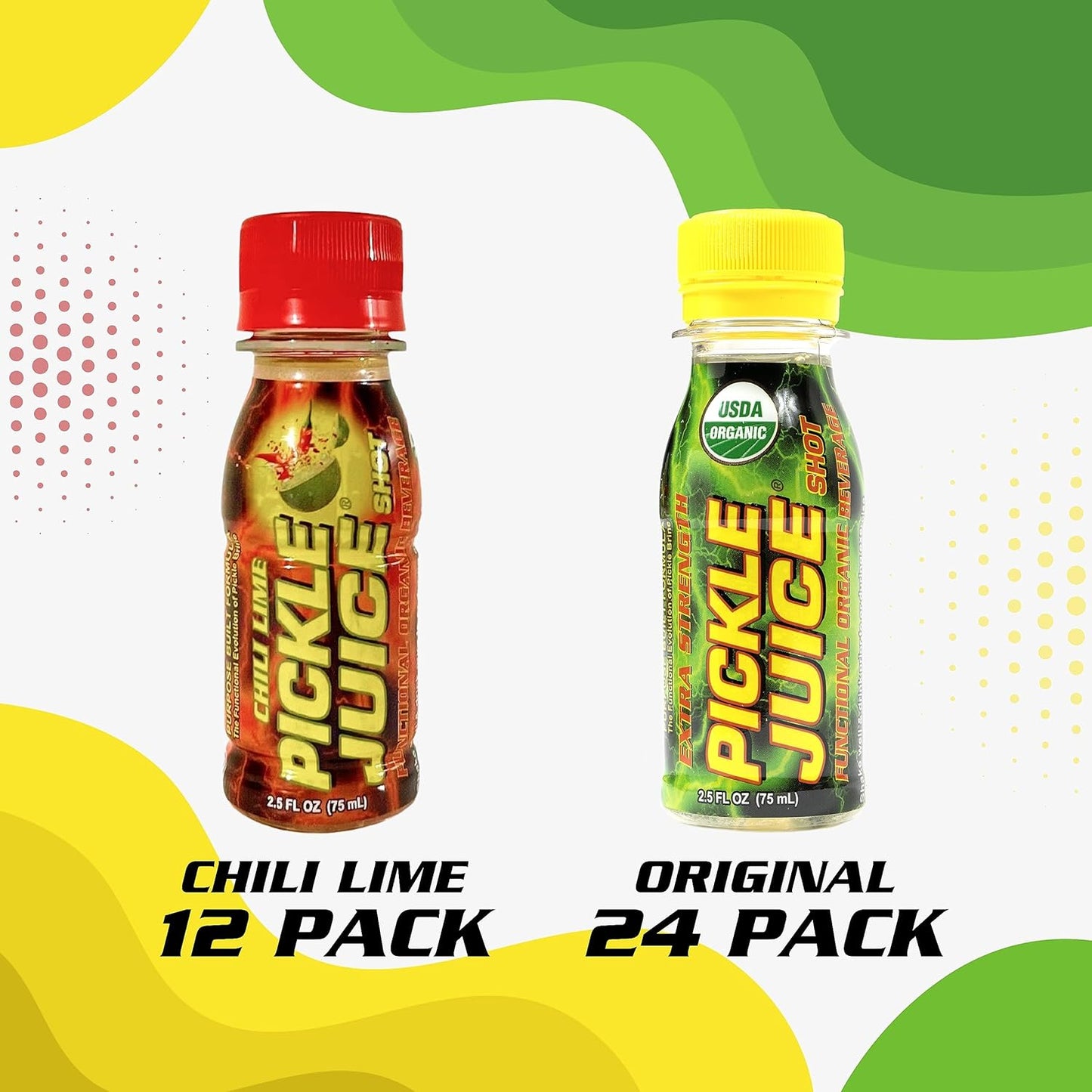 pickle-juice-sports-drink-multi-pack---electrolyte-shots-for-leg-cramp-relief---regular-chili-lime-flavors---25oz-36-units---day-night-time-support-2