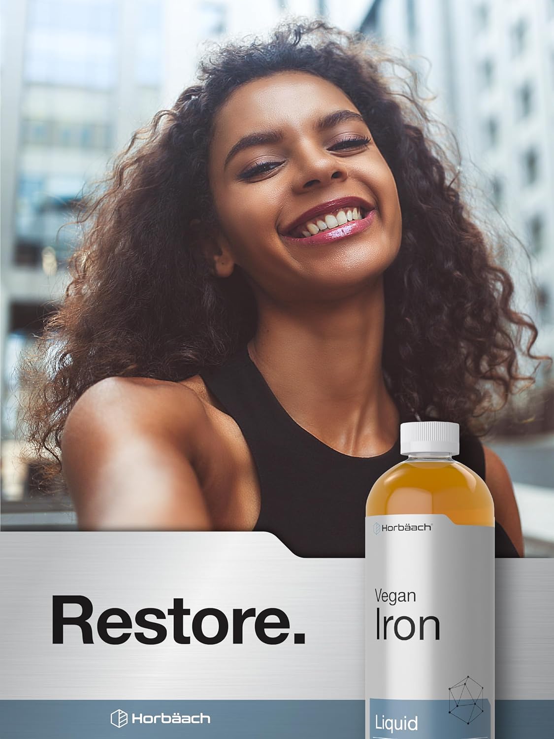 16 Fl Oz Horbäach Iron Supplement Liquid - Vegan & Vegetarian Formula - Non-GMO, Gluten Free - Boost Energy & Immune Support - Espot.com.au