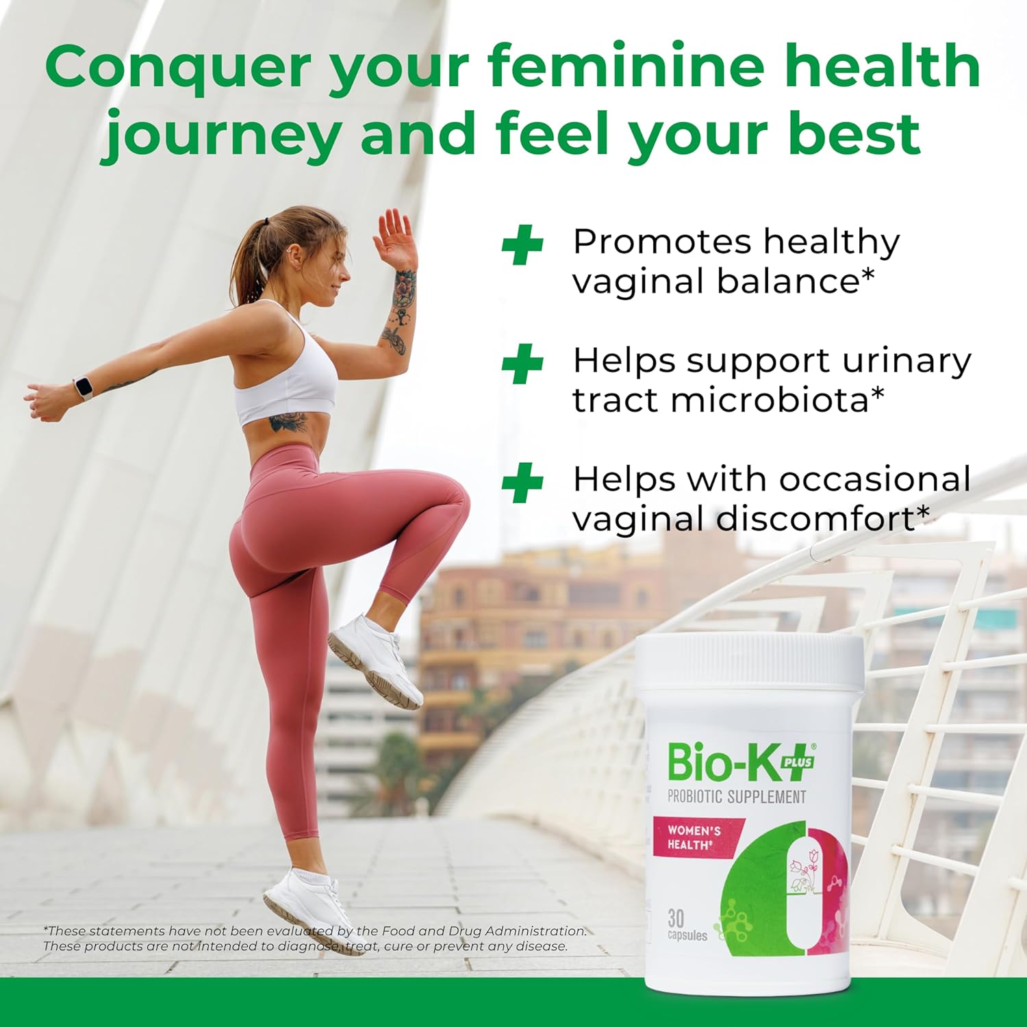 Bio-K Plus Women's Health Probiotic Supplement - Supports Vaginal & Urinary Tract Health with 2 Billion CFU 2 Strains - Vaginal Probiotics - 30 Capsules - Espot.com.au