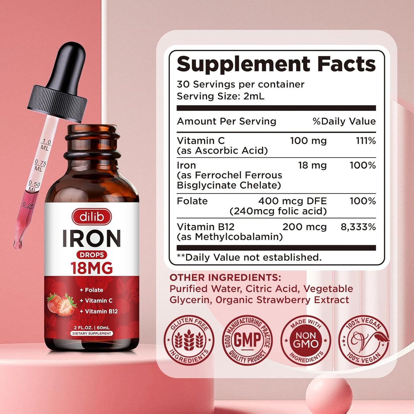 liquid-iron-supplement-2-pack-for-women-men---iron-drops-with-folate-vitamin-c-b12---red-blood-cell-support---strawberry-flavor---4-fl-oz-7