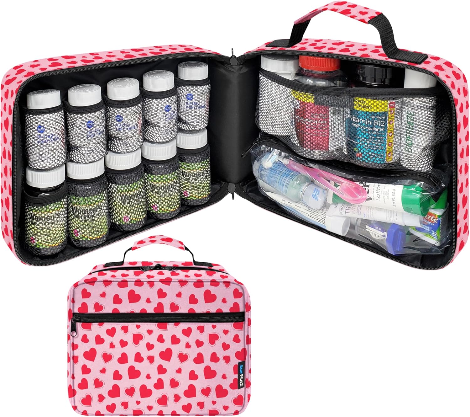 large-padded-pill-bottle-organizer-bag---travel-home-medicine-storage-case-for-medications-vitamins-medical-supplies---hearts-design---no-lock-1