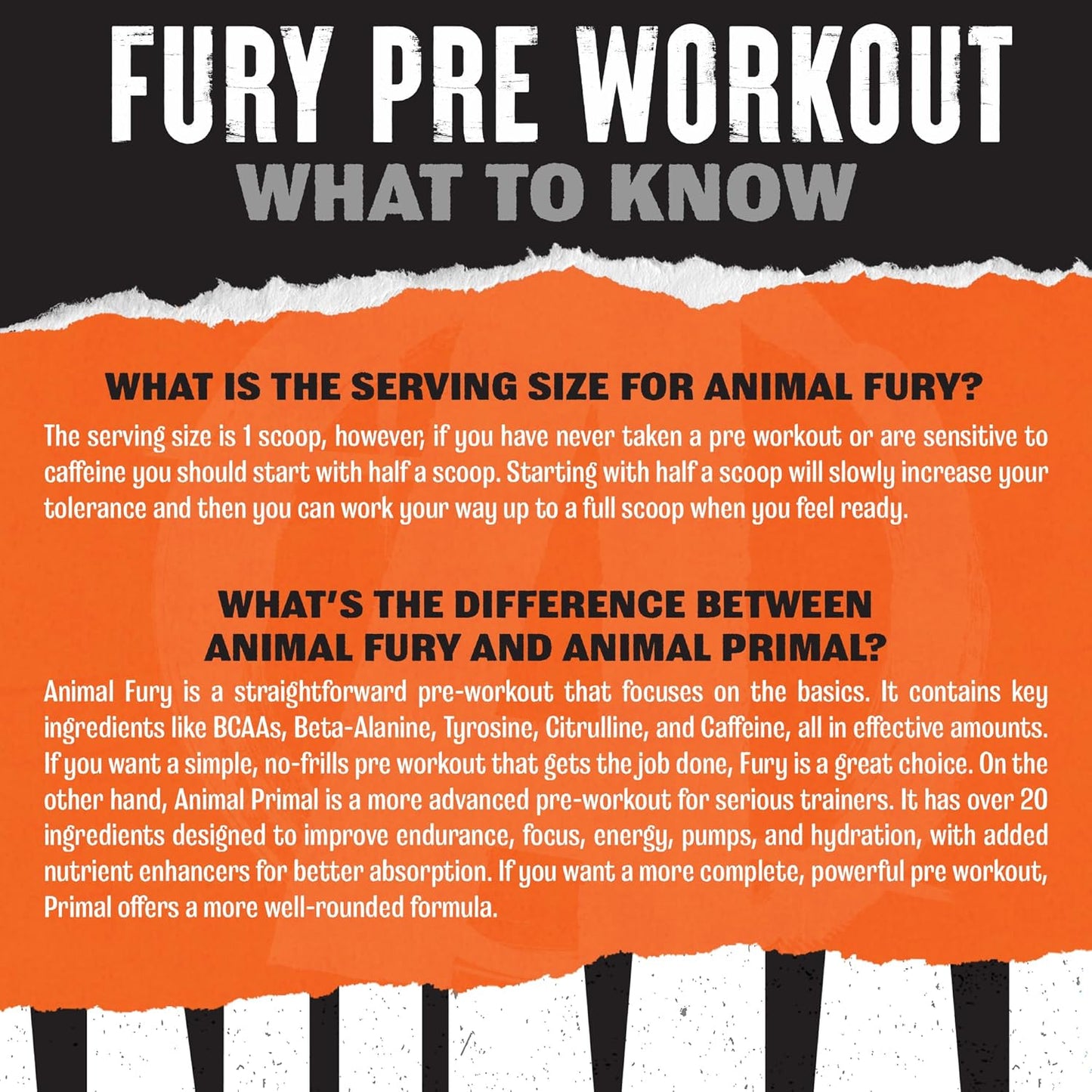 Blue Raspberry Animal Fury Pre Workout Powder - Energy & Focus Supplement with BCAAs, Caffeine, Beta-Alanine - Nitric Oxide Booster - Preworkout for Men & Women - 30 Servings - Espot.com.au