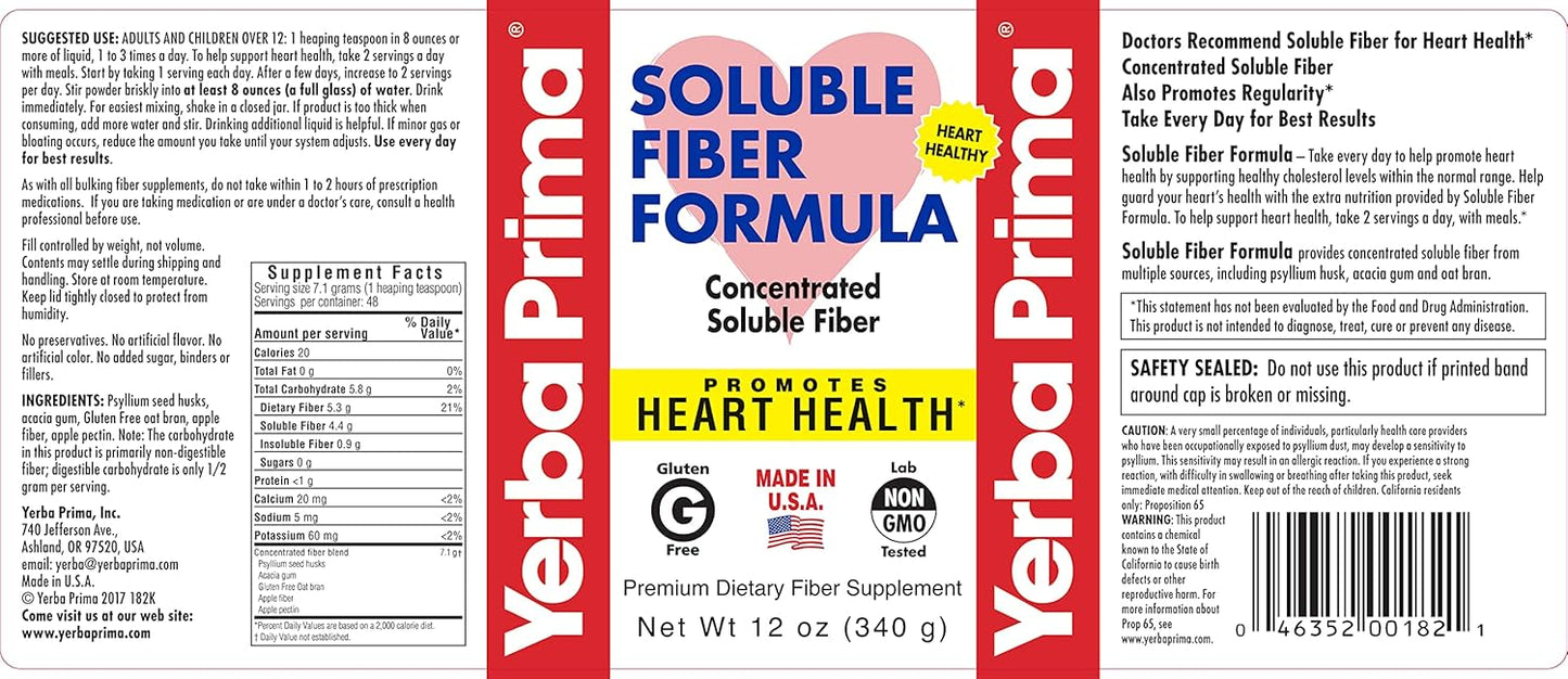 premium-yerba-prima-soluble-fiber-formula-powder---12-ounce-dietary-fiber-supplement-natural-concentrated-gluten-free-non-gmo---made-in-usa-2