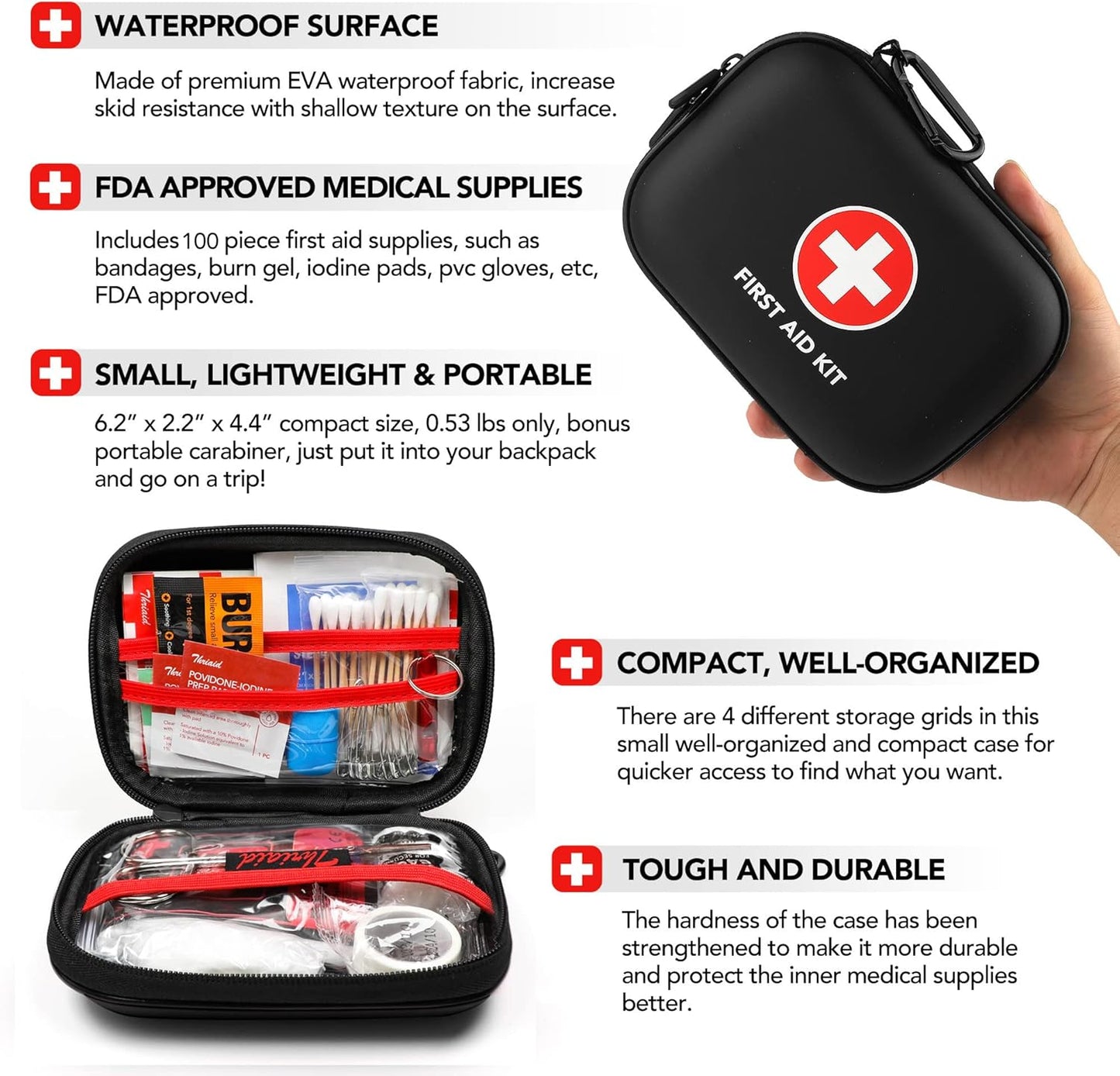 thriaid-mini-first-aid-kit---100-piece-water-resistant-hard-shell-case-for-travel-outdoor-home-office-camping-hiking-car---black-5