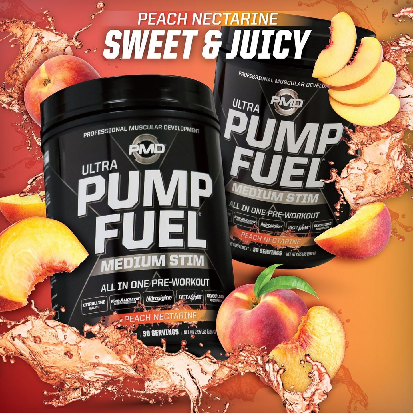pmd-sports-ultra-pump-fuel-pre-workout-drink-mix-peach-nectarine---30-servings---energy-strength-endurance-recovery---carbohydrates-amino-energy-9