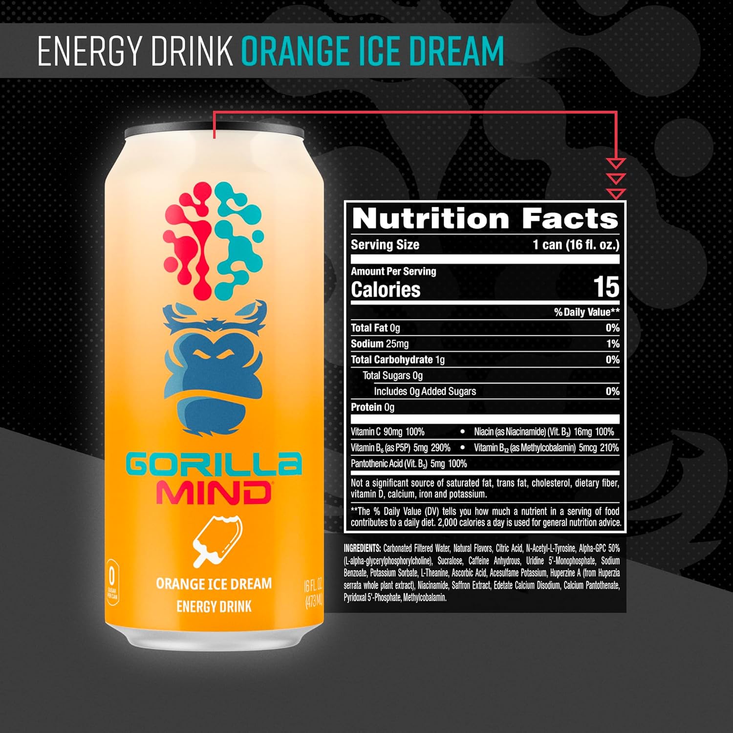 orange-ice-dream-gorilla-mind-energy-drink-boost-energy-and-focus-with-n-acetyl-l-tyrosine-alpha-gpc-caffeine-uridine-and-saffron-no-sugar-or-artificial-colors-16oz-12-pack-2