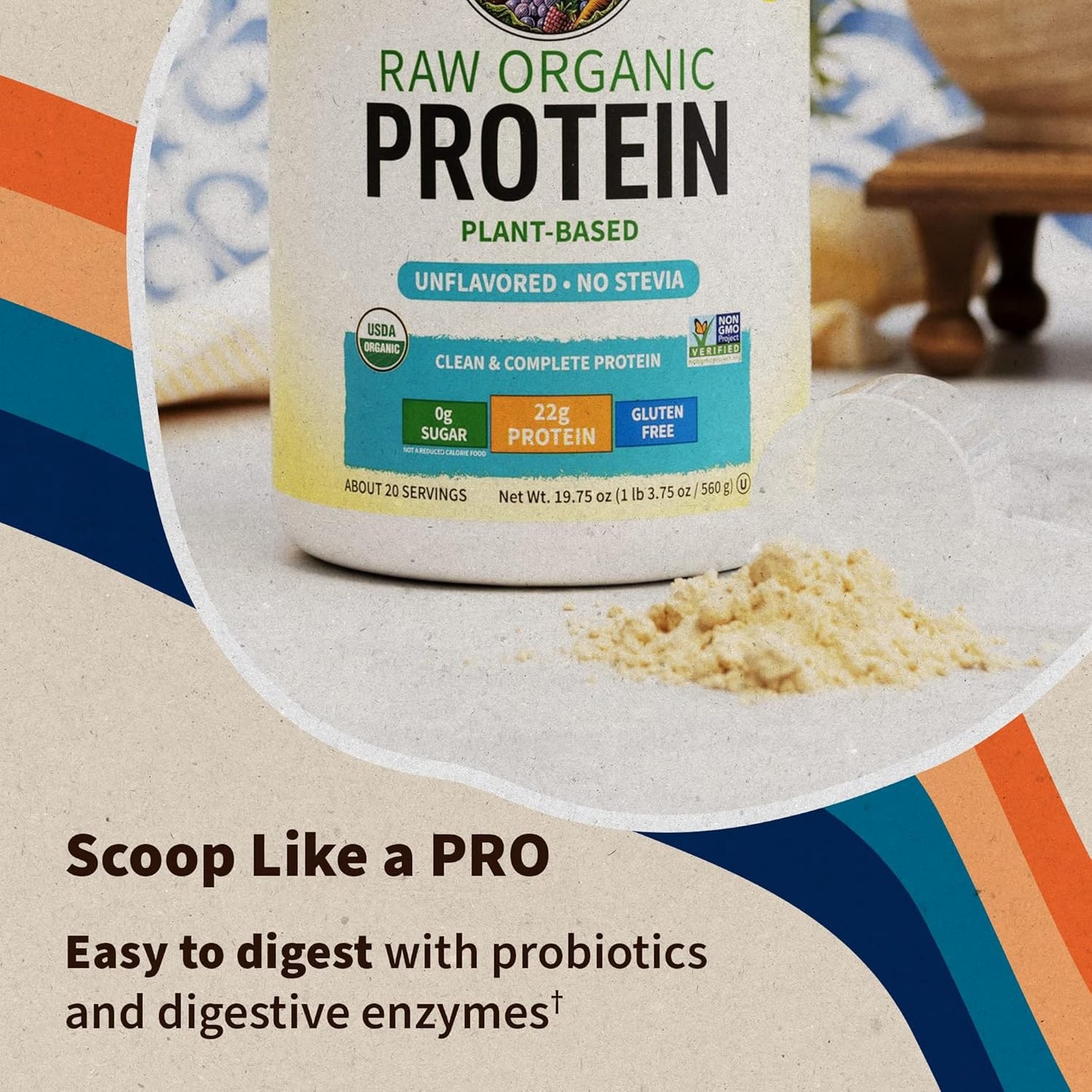 garden-of-life-organic-vegan-protein-powder-unflavored---22g-plant-based-protein-bcaas-with-probiotics-enzymes---non-gmo-gluten-free-lactose-free---12-lb-7