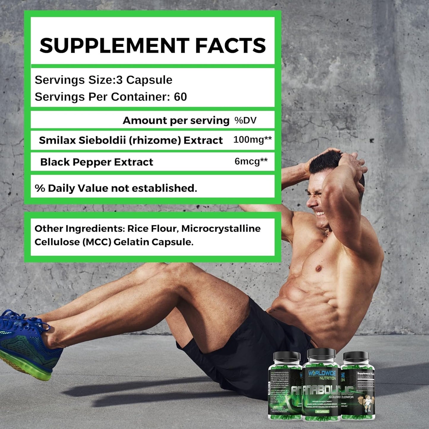 Anabolic Accelerator Vitamin Supplement for Men - Boost Growth, Strength & Energy - Muscle Builder & Cortisol Blocker - 180 Count - Espot.com.au