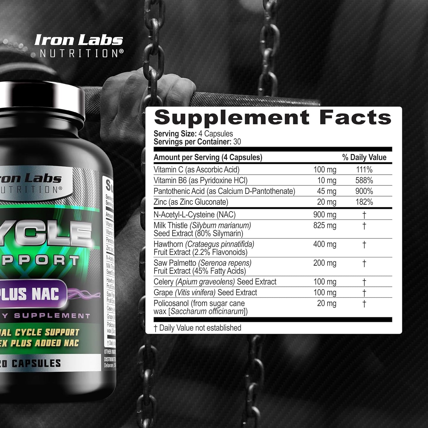 iron-labs-nutrition-cycle-support-plus-nac---kidney-liver-supplement---on-cycle-support-for-men---n-acetyl-l-cysteine-milk-thistle---120-capsules-2