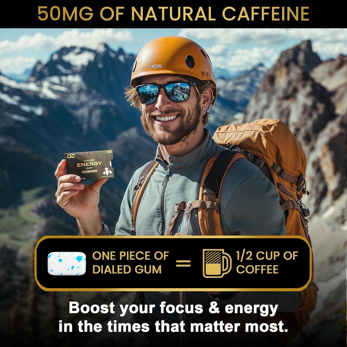 dialed-energy-caffeine-gum-24-pieces---50mg-caffeine-sugar-free-with-l-theanine-taurine-vitamins-b6-b12---nootropic-energy-xylitol-gum-caramel-macchiato-2