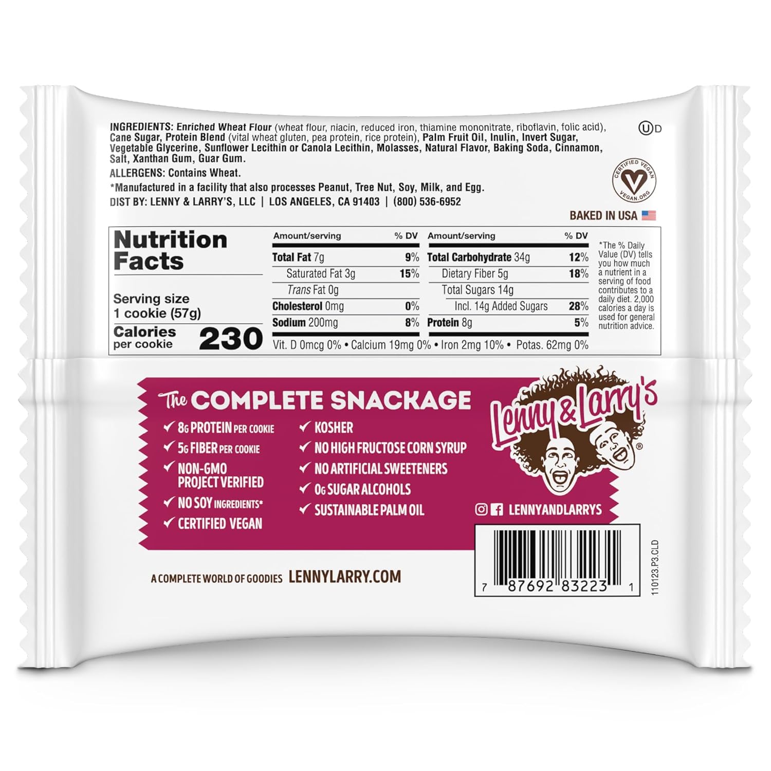 lenny-larrys-snickerdoodle-complete-cookie---soft-baked-8g-plant-protein-vegan-non-gmo---24-ounces-pack-of-12-4