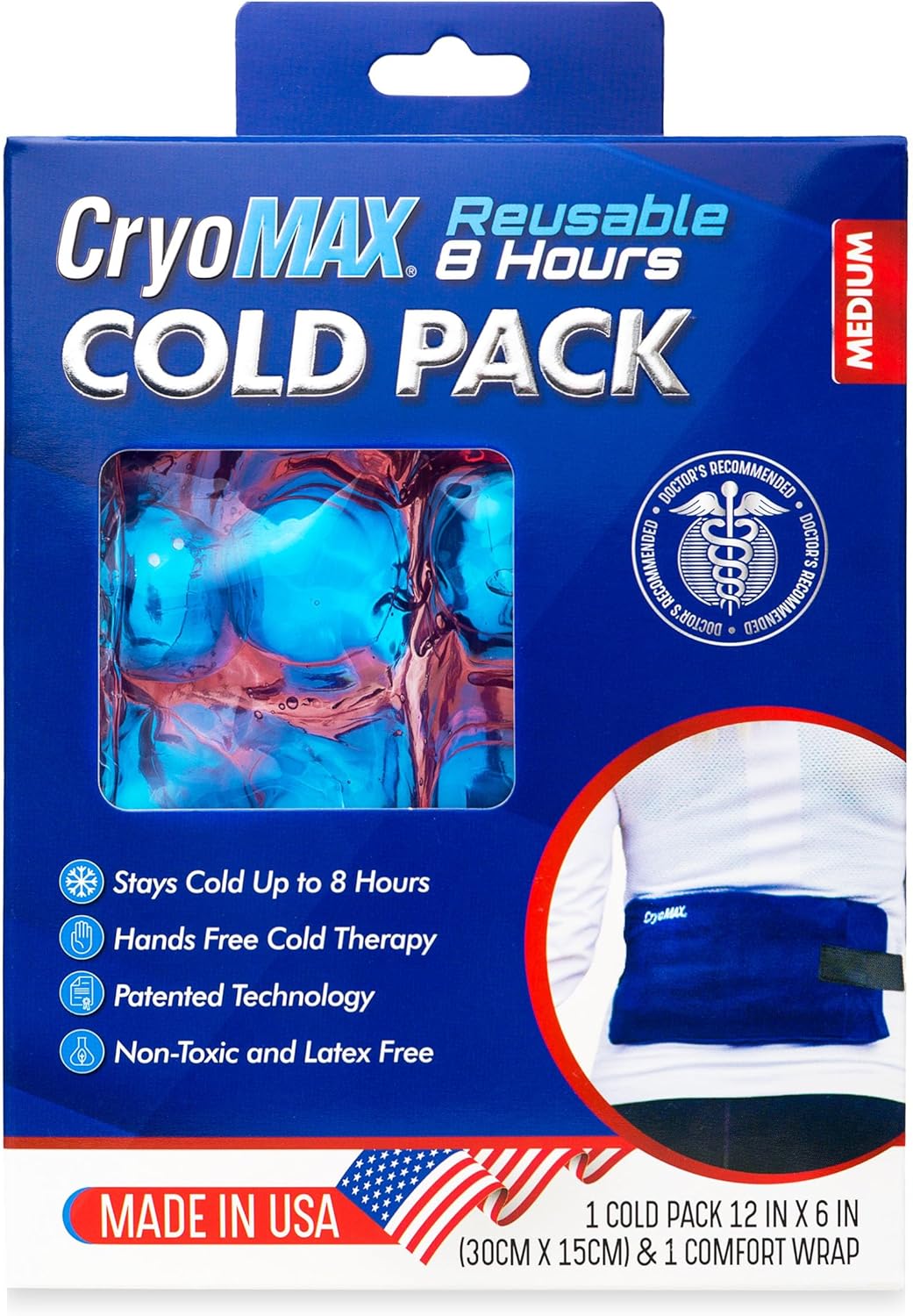 medium-cryo-max-cold-pack---8-hour-reusable-cold-therapy-ice-pack-for-elbows-knees-neck---6-x-12-size---single-count-2