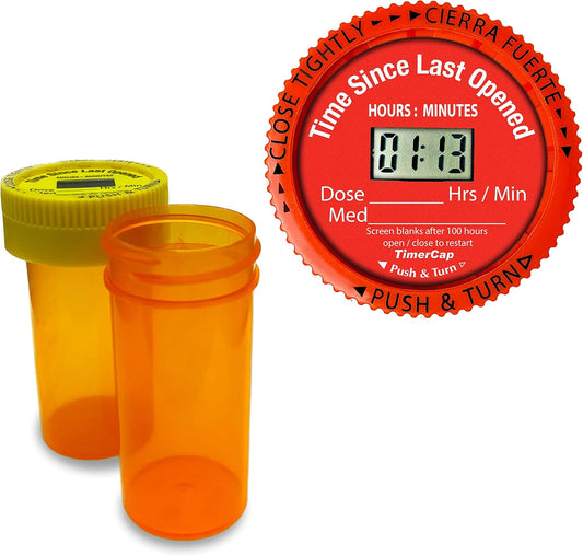 timercap-smart-pill-bottle-cap-with-built-in-stopwatch---medication-reminder-case-2-18-oz-amber-bottles---automatically-tracks-time-since-last-opened-1