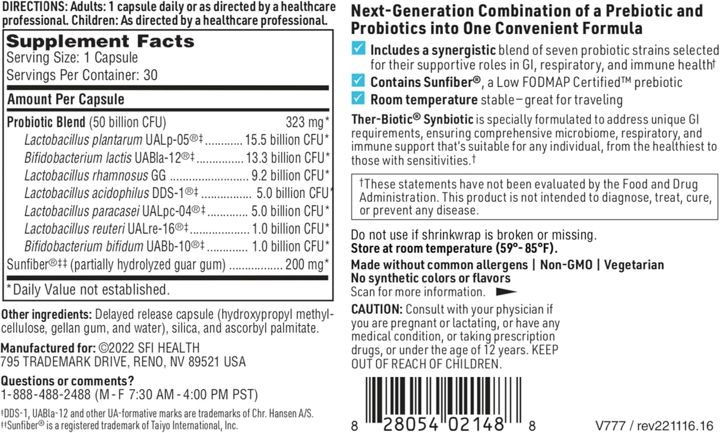 ther-biotic-synbiotic-50-billion-cfu-daily-probiotics-for-women-men---pre-and-probiotic-with-low-fodmap-certified-prebiotic-7-probiotics-for-sensitive-stomachs-30-capsules-by-klaire-labs-sfi-health-6