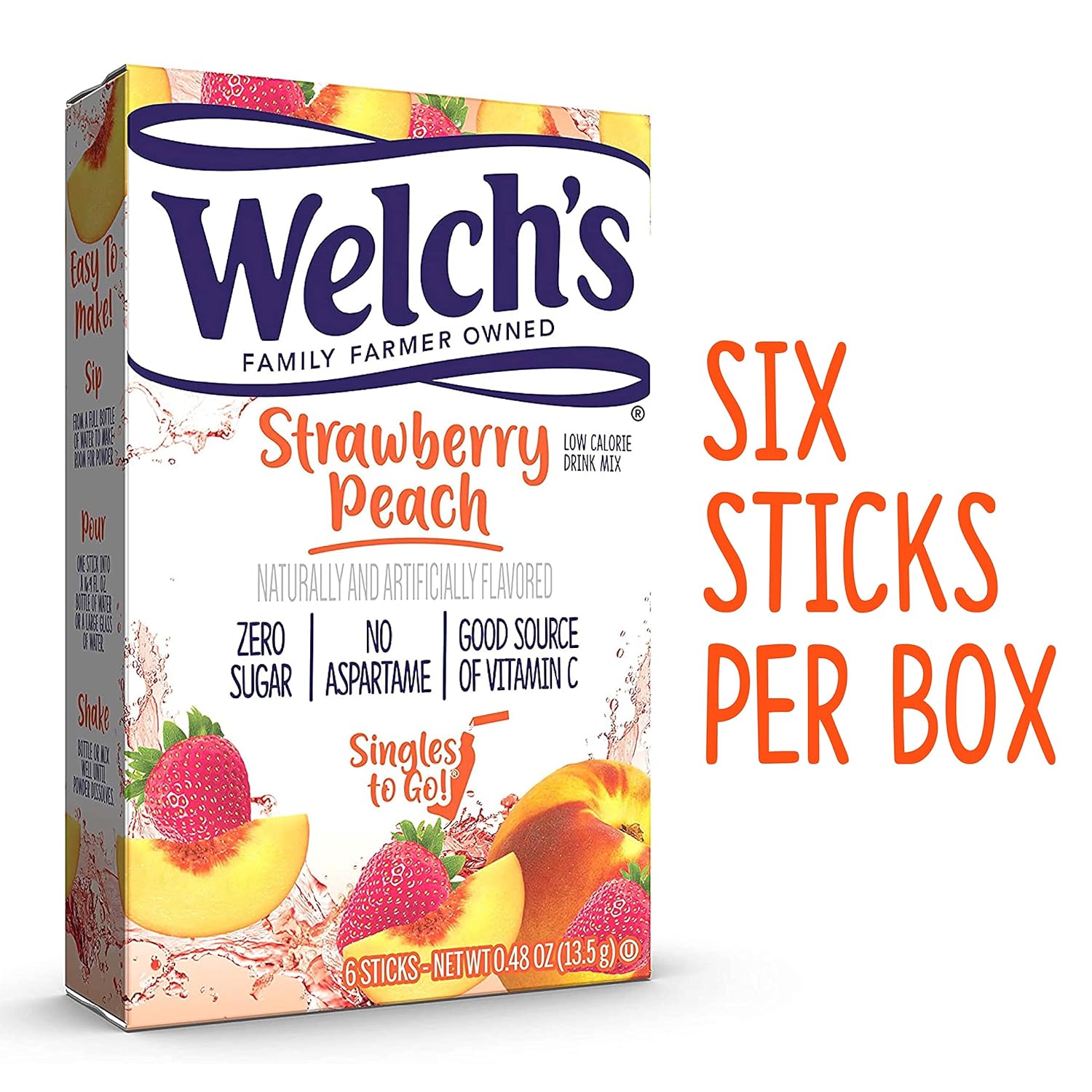 Welch's Singles To Go Water Drink Mix - Strawberry Peach Flavor, 72 Packets in Total - Espot.com.au