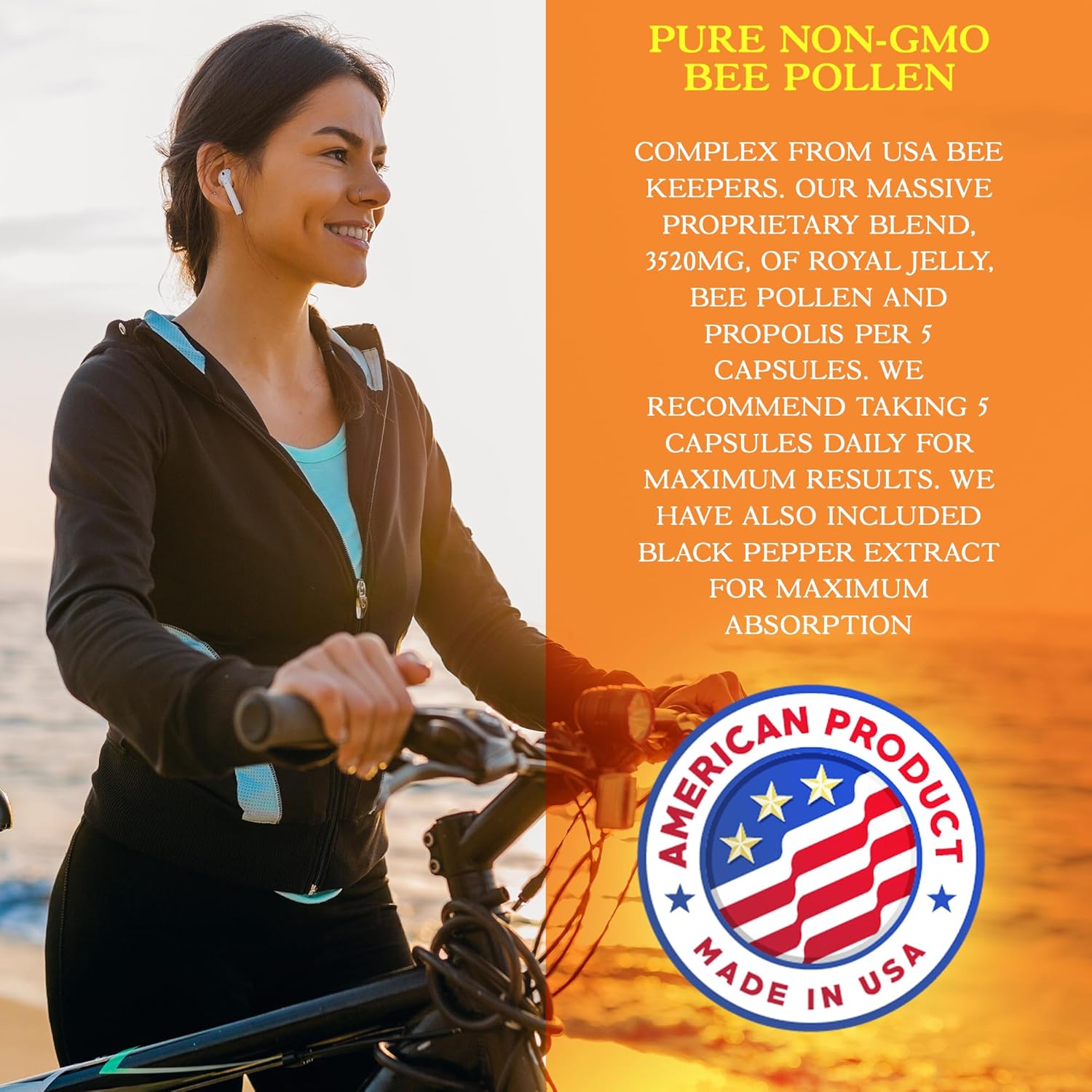 supreme-bee-pollen-capsules-with-royal-jelly-propolis---natural-supplement-for-adults-150-count-3520mg-by-parker-naturals-6