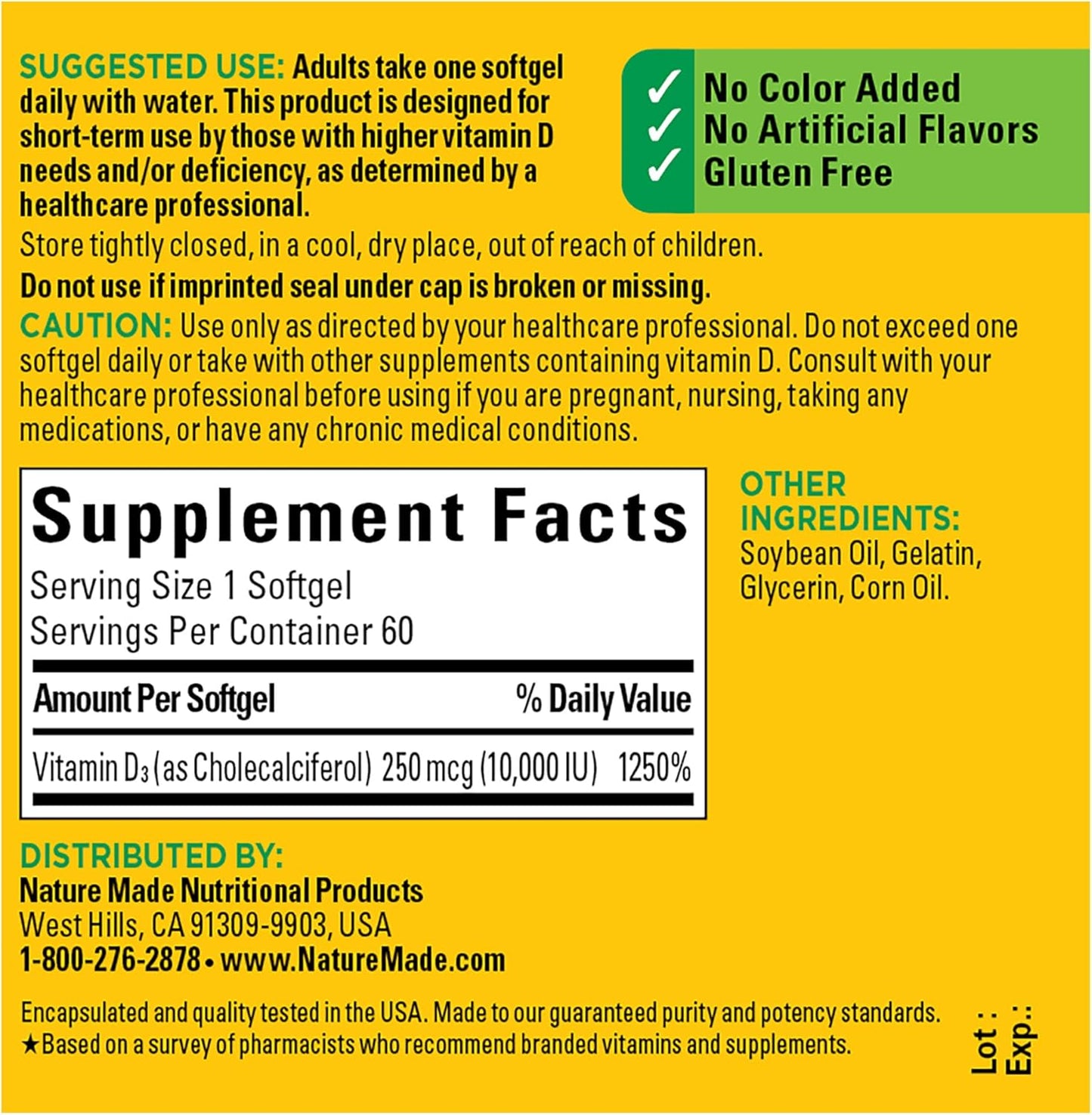 Maximum Strength Vitamin D3 10000 IU Softgels for Bone, Teeth, Muscle, and Immune Health - 60 Day Supply - Espot.com.au