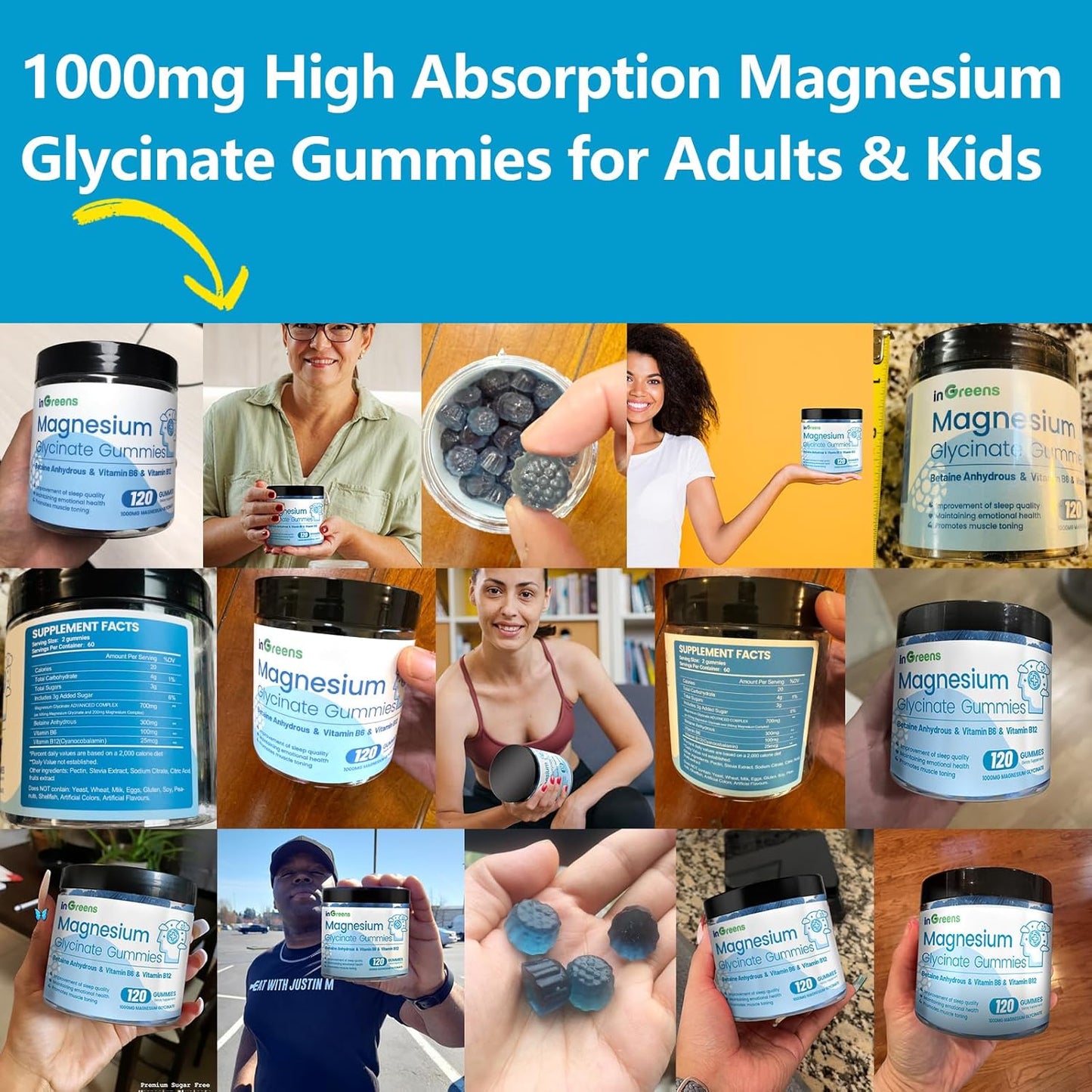 High Absorption Magnesium Glycinate Gummies - Chewable Supplement for Calm, Sleep, Muscle Relief - 120 Gummies, 60 Day Supply - Adults & Kids - Espot.com.au