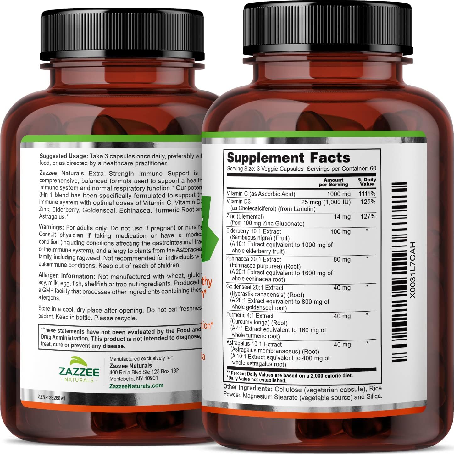 Zazzee Artemisinin Capsules with Extra Strength 8-in-1 Immune Support Formula - Espot.com.au
