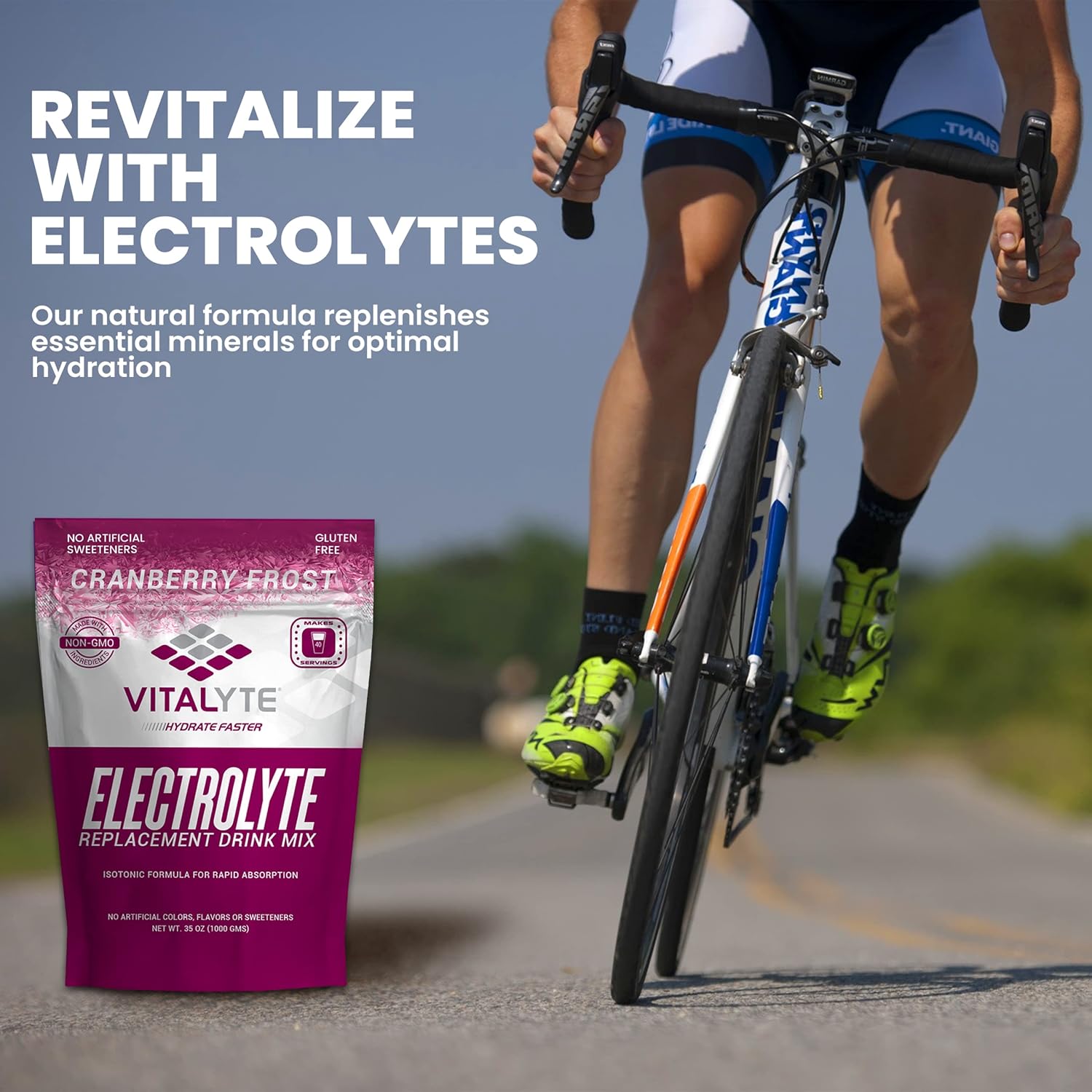 Isotonic Electrolyte Hydration Powder Drink Mix - Gluten Free Post Workout Cranberry Frost Flavor - 35 oz. Pack of 1 - Espot.com.au